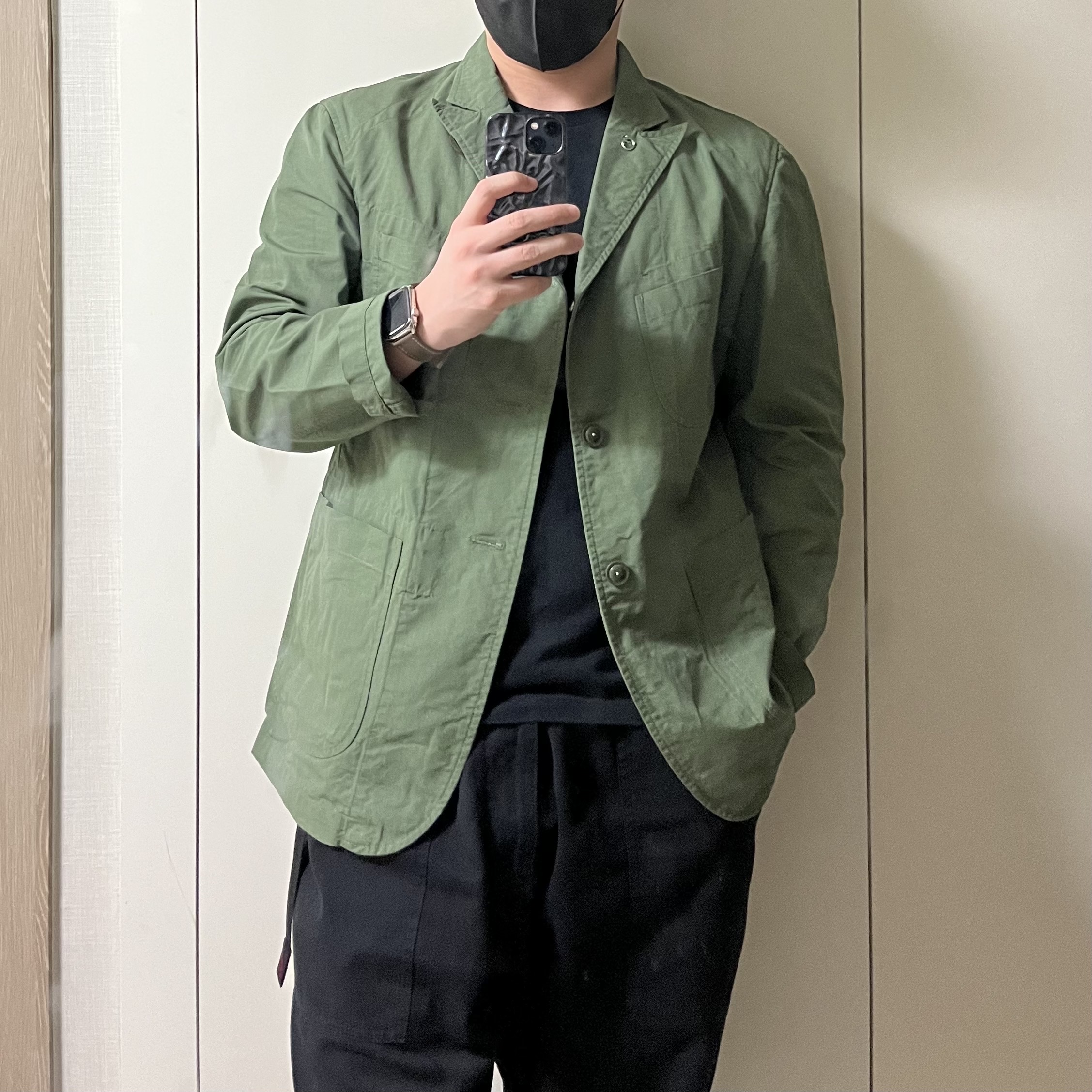 Engineered Garments Ripstop Bedford Jacket Olive 착용 스타일