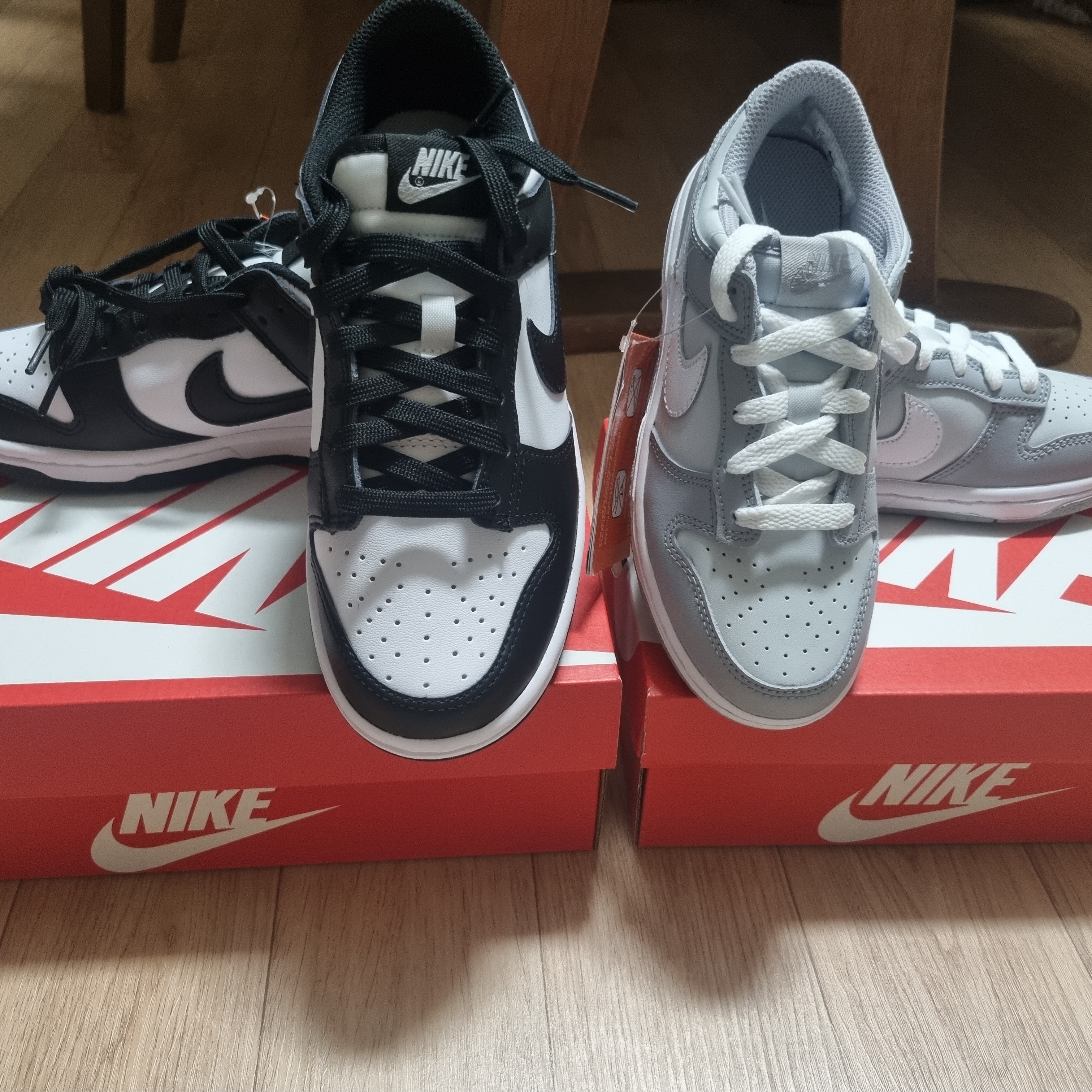 (PS) Nike Dunk Low Wolf Grey, (W) Nike Dunk Low Black 착용 스타일 - 1