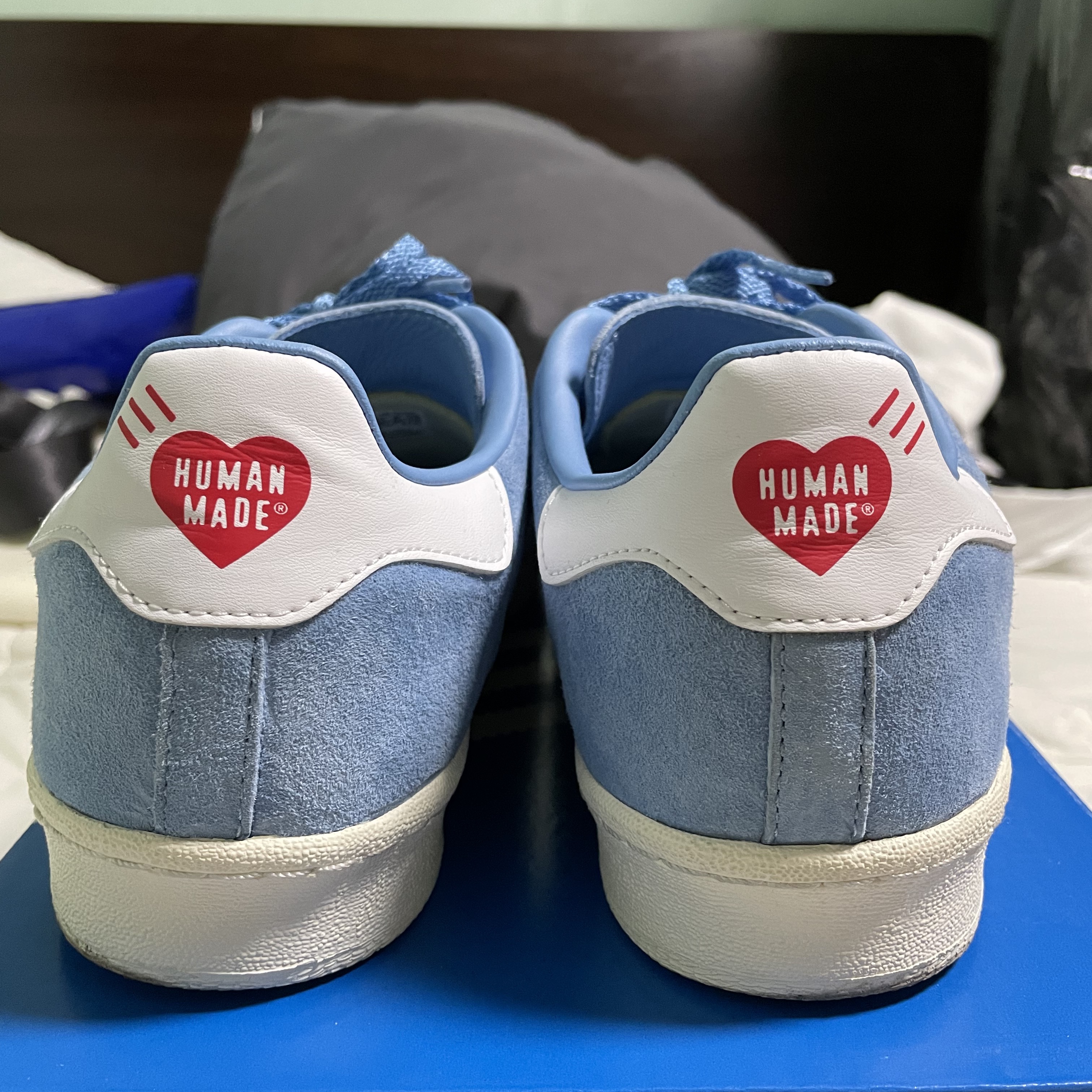 Adidas x Human Made Campus Light Blue 착용 스타일 - 3