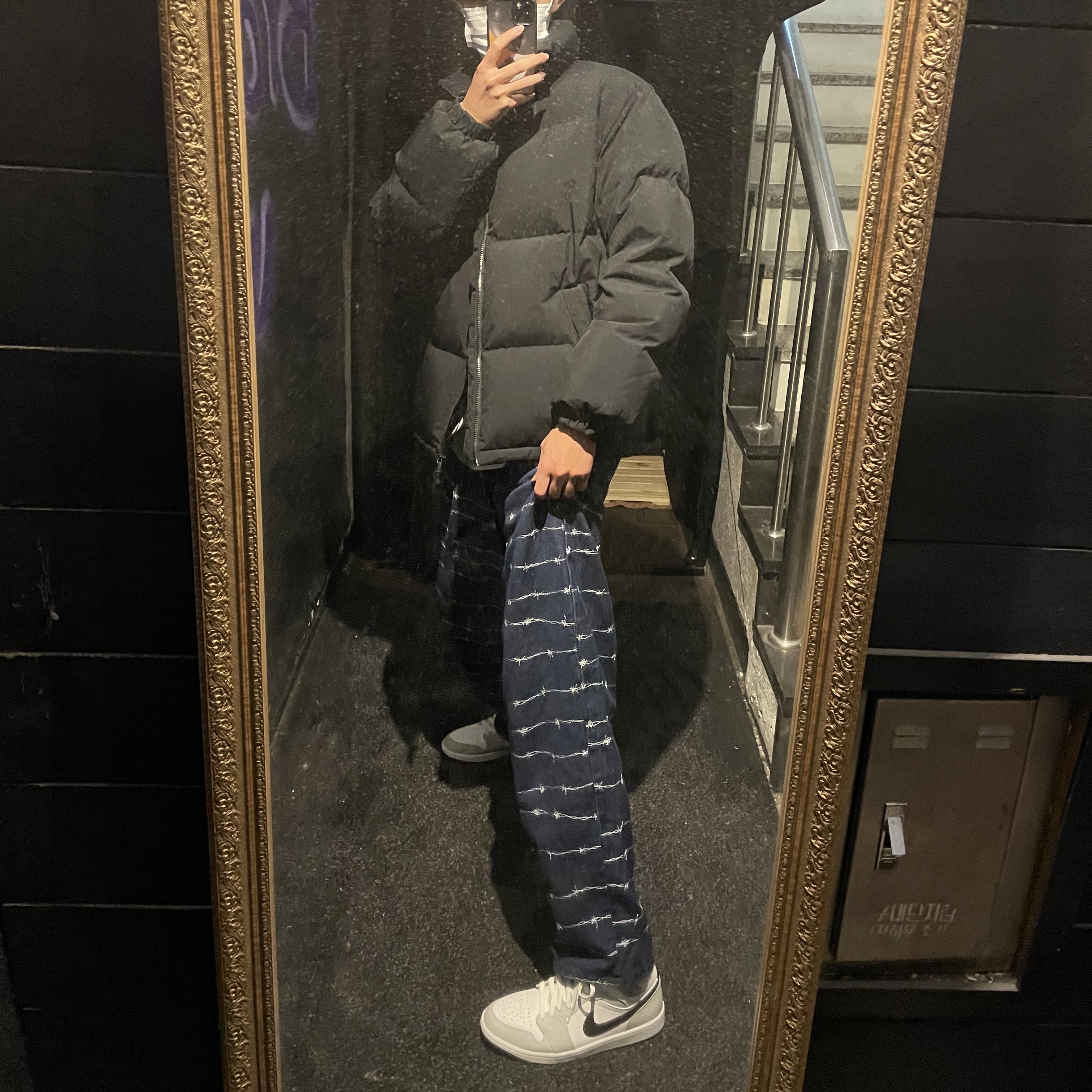(W) Jordan 1 Mid Grey Fog 착용 스타일