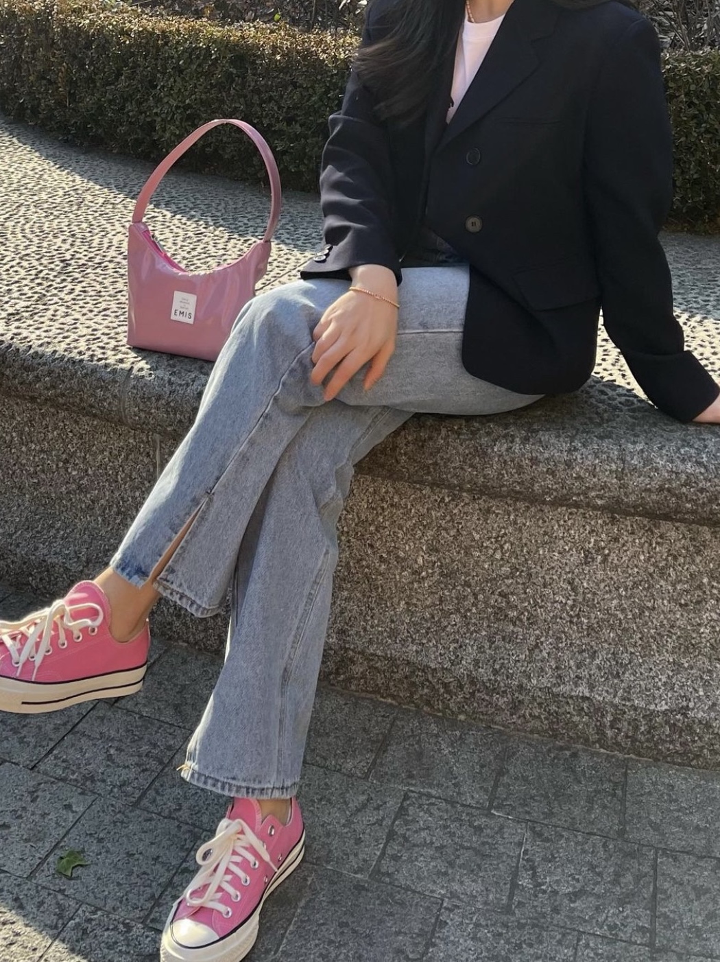 Converse Chuck 70 Ox Vintage Canvas Magic Flamingo 착용 스타일 - 1