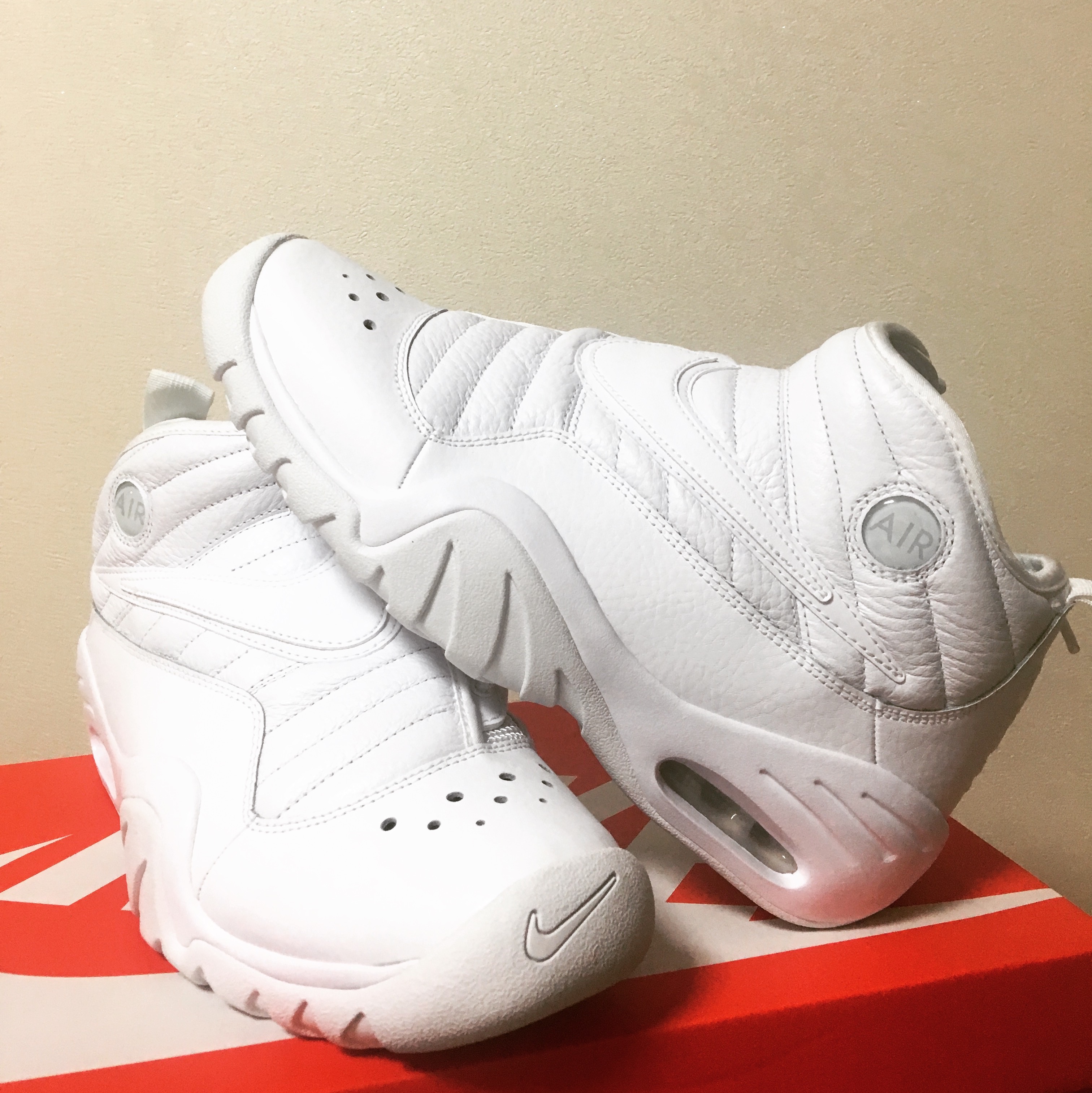 Nike Air Shake NDestrukt Triple White 착용 스타일 - 1