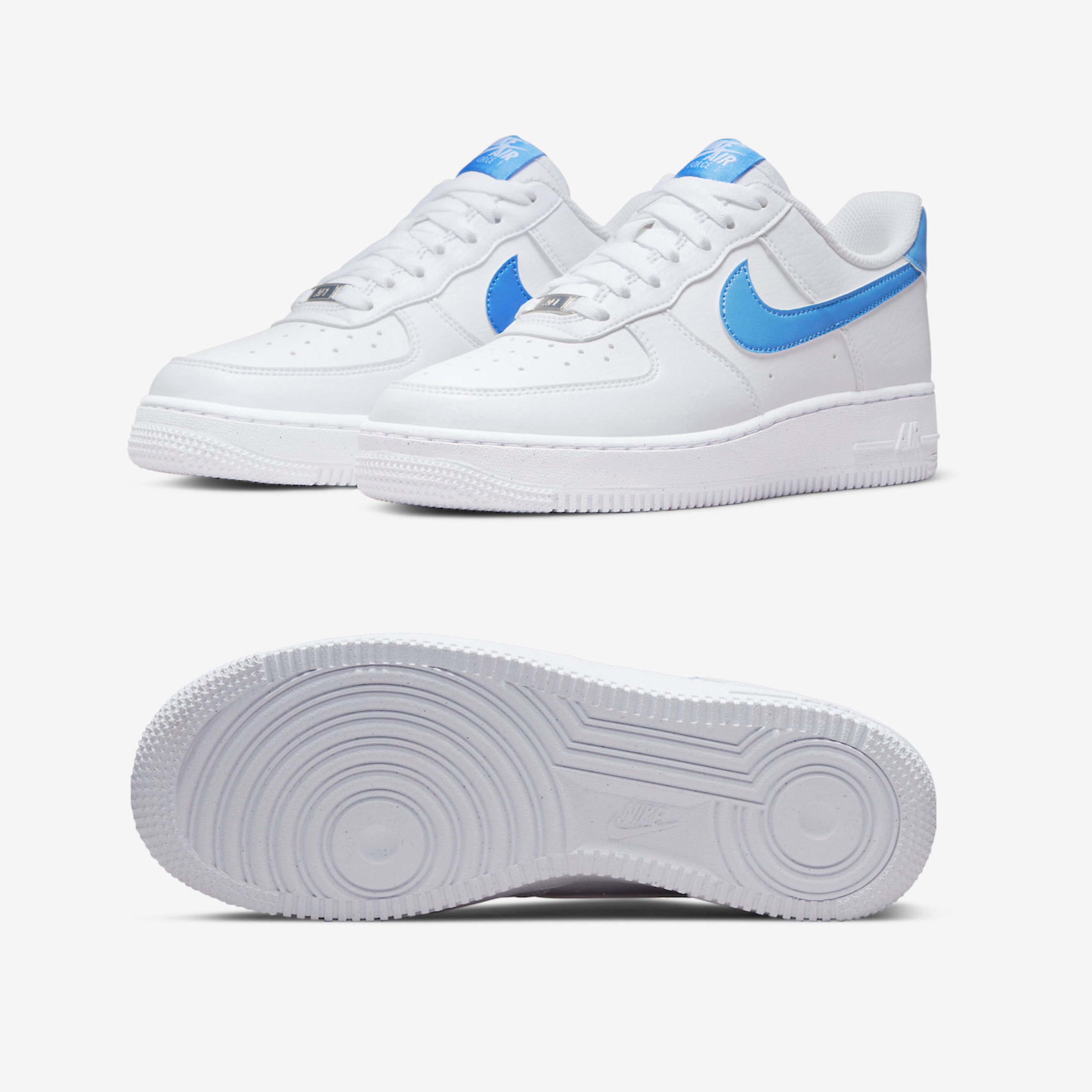 (W) Nike Air Force 1 '07 Next Nature White University Blue 착용 스타일 - 2
