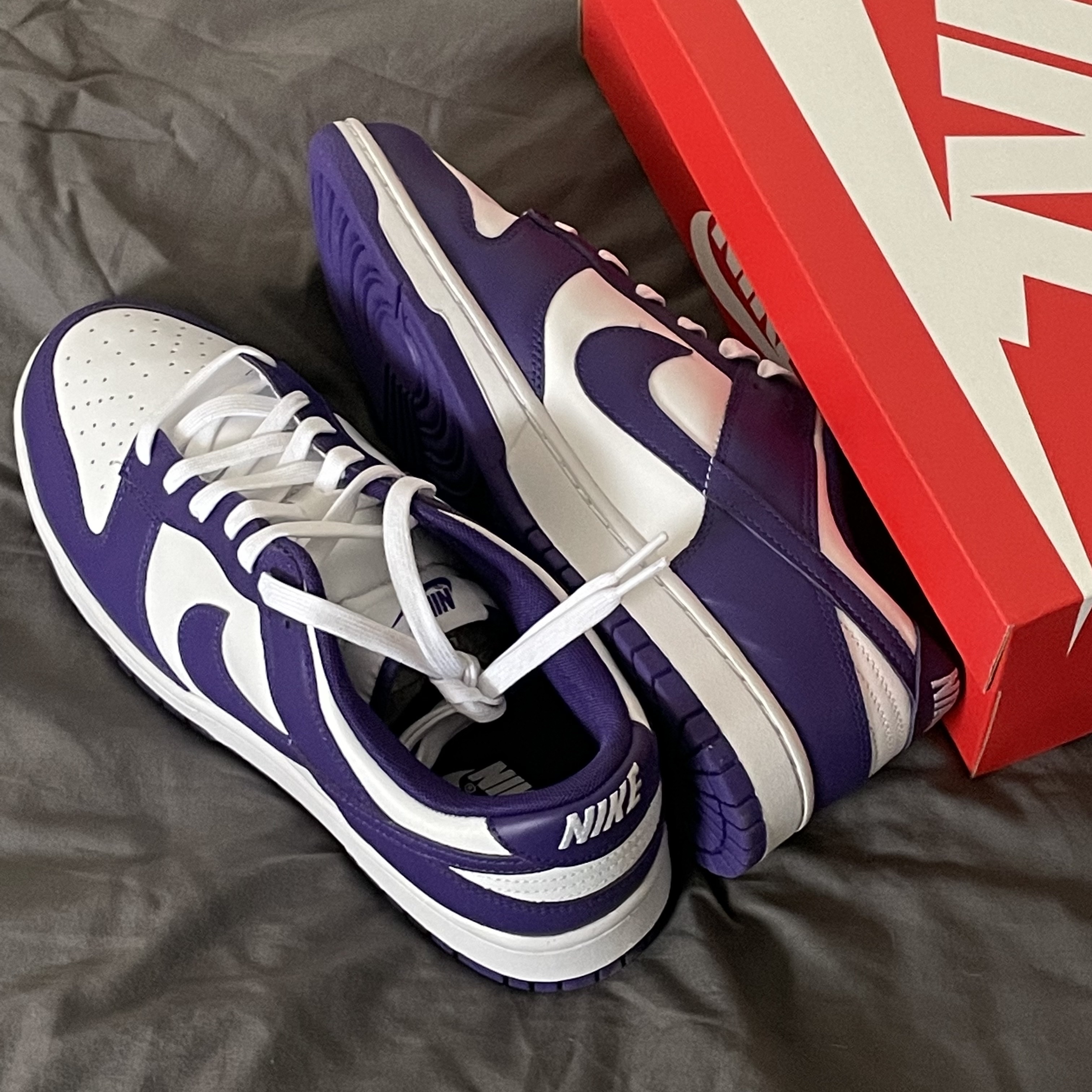 Nike Dunk Low Retro Championship Court Purple 착용 스타일