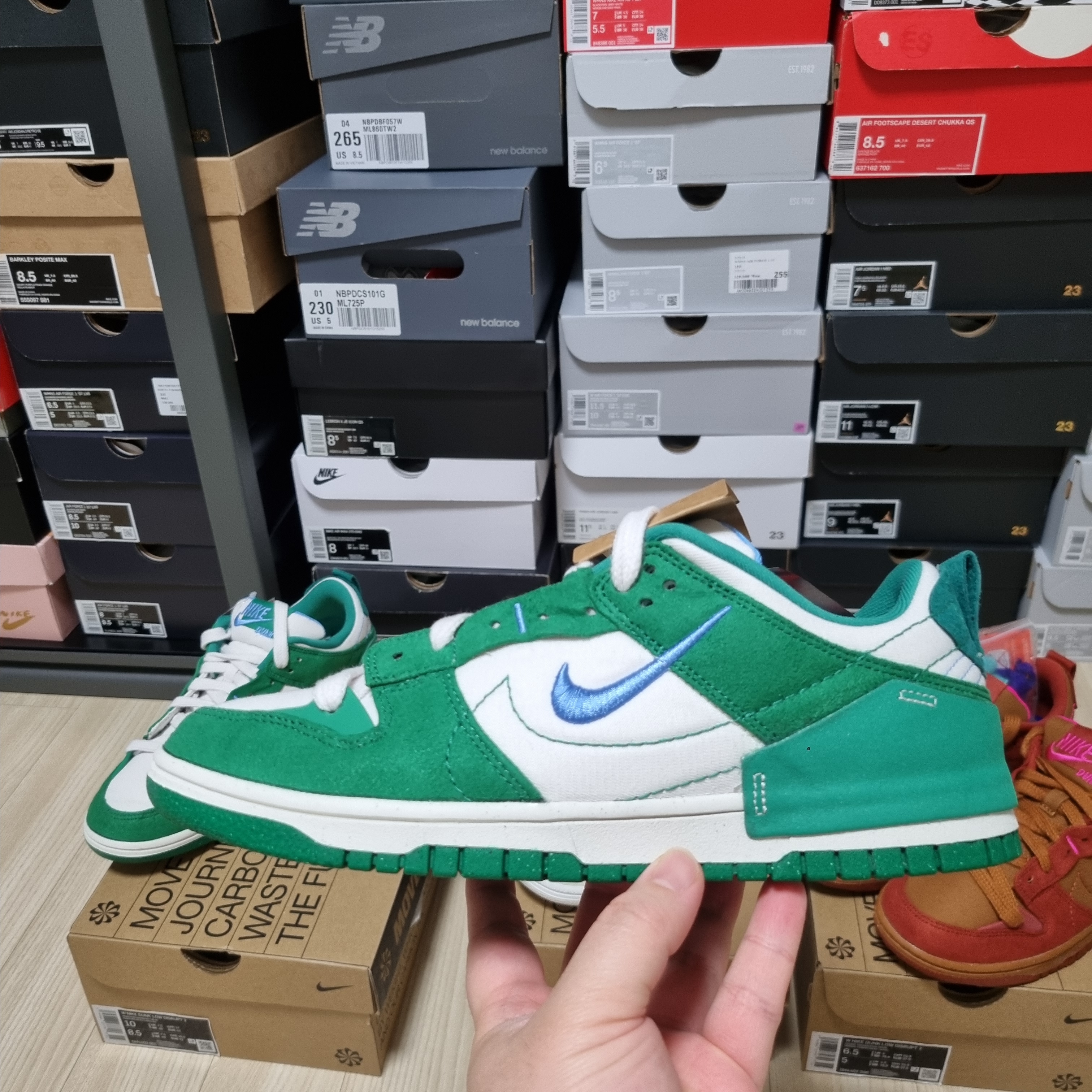(W) Nike Dunk Low Disrupt 2 Phantom University Blue, (W) Nike Dunk Low Disrupt 2 Pale Ivory Sail 착용 스타일 - 3