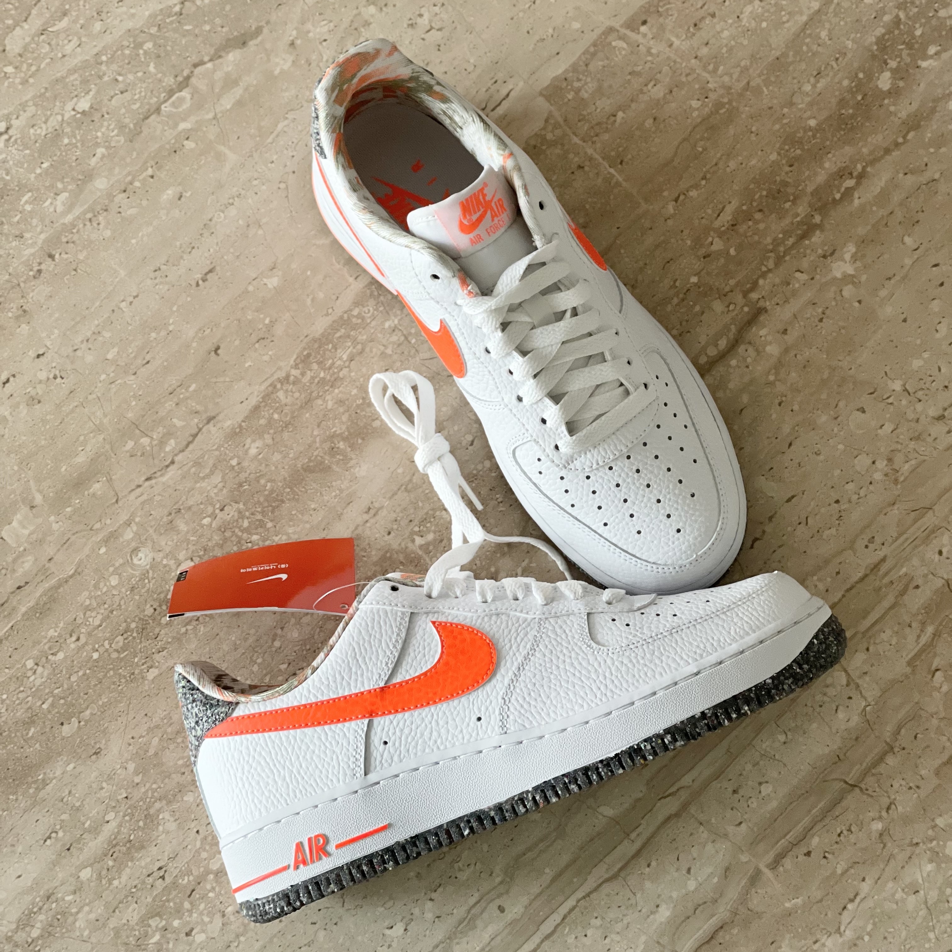 Nike Air Force 1 Low Crater White Team Orange 착용 스타일