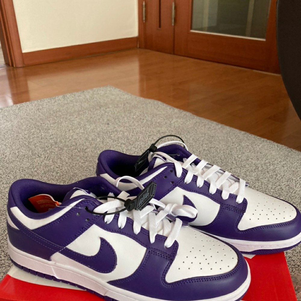 Nike Dunk Low Retro Championship Court Purple 착용 스타일 - 1
