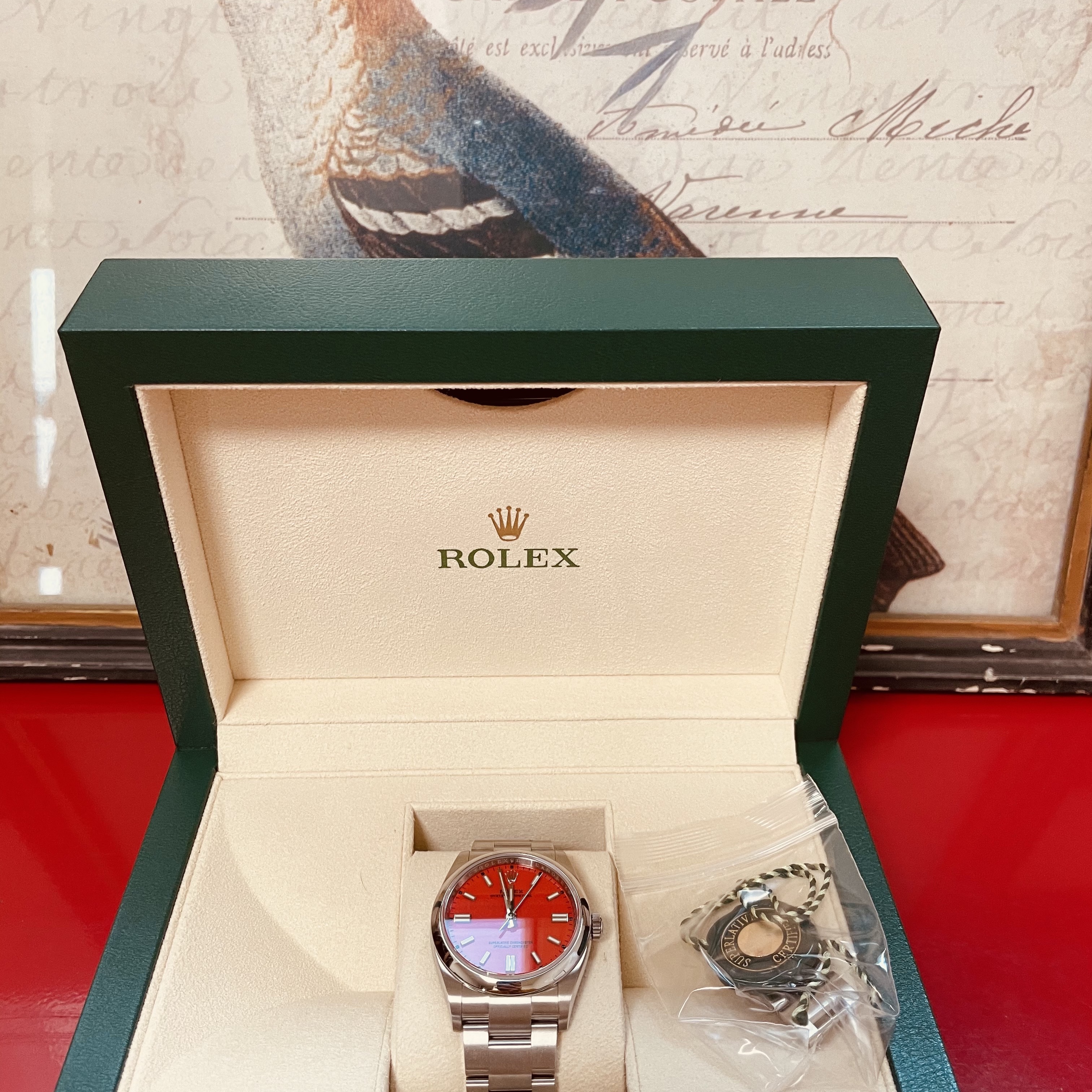 Rolex Oyster Perpetual 36mm 126000 Coral Red Oyster 착용 스타일 - 1