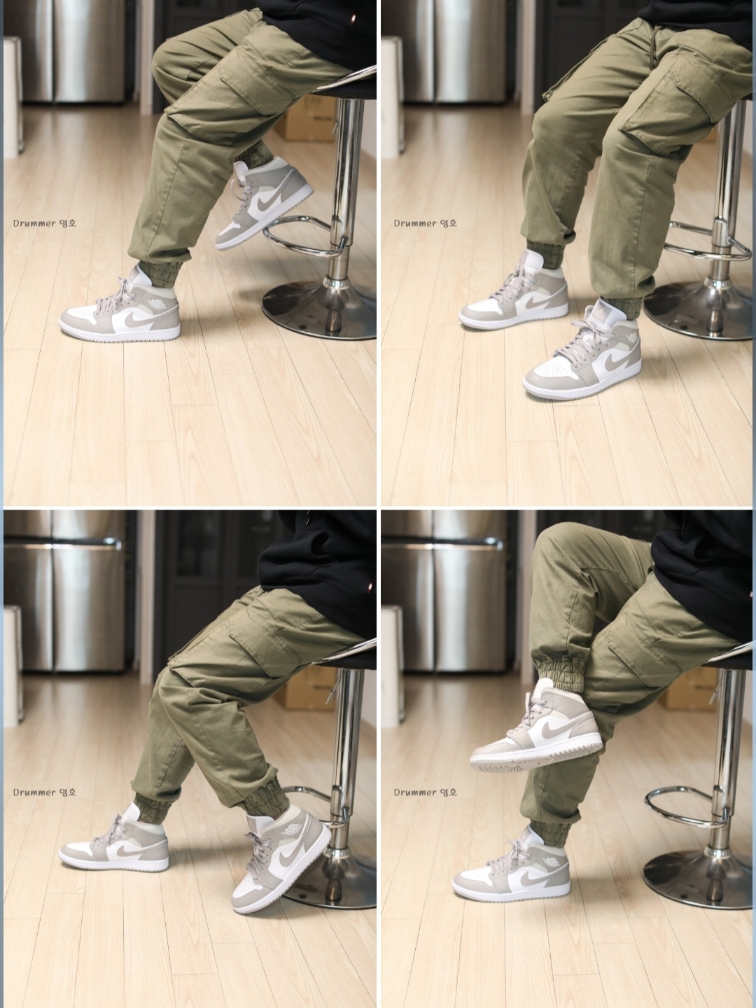 Jordan 1 Mid College Grey 착용 스타일