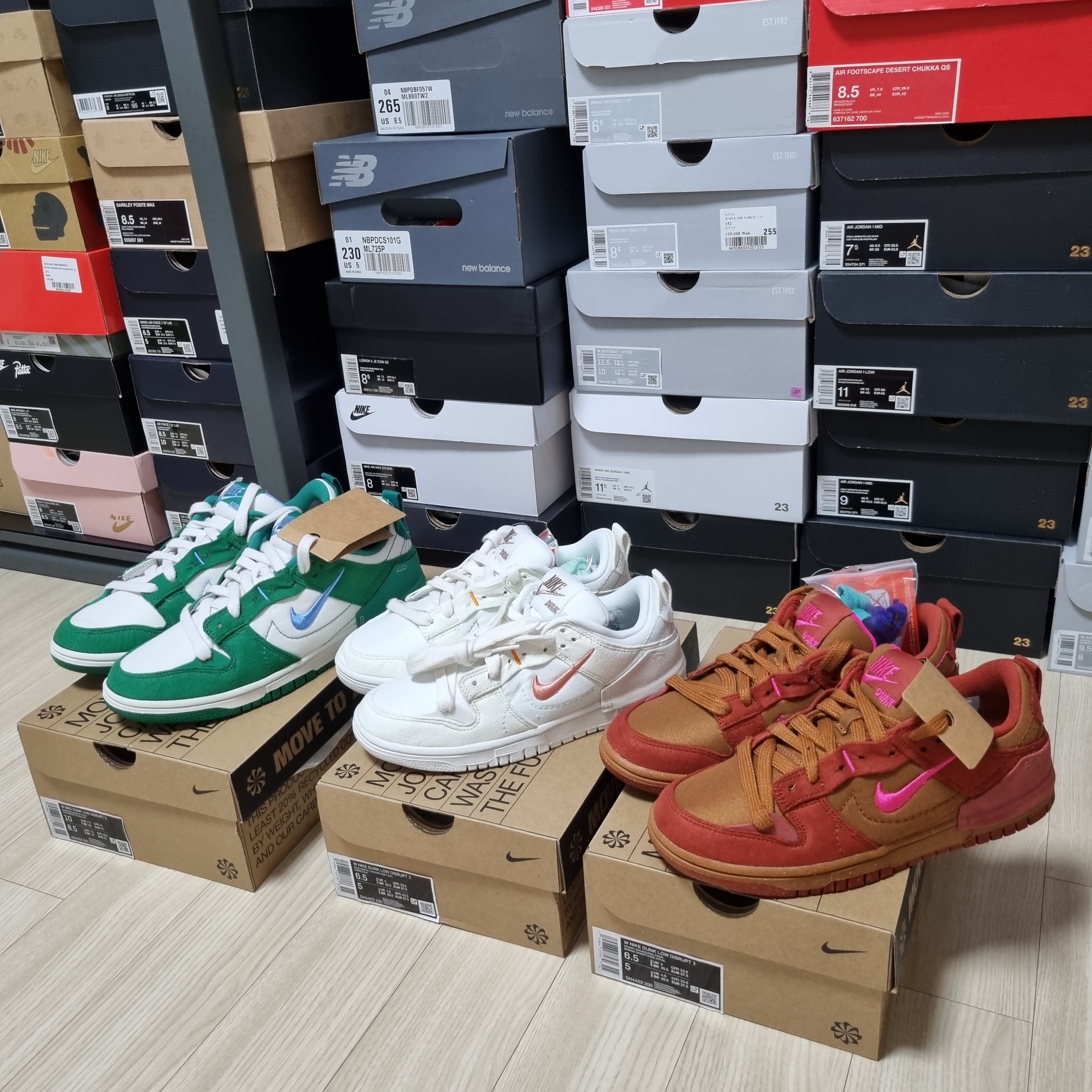 (W) Nike Dunk Low Disrupt 2 Phantom University Blue, (W) Nike Dunk Low Disrupt 2 Pale Ivory Sail 착용 스타일 - 2