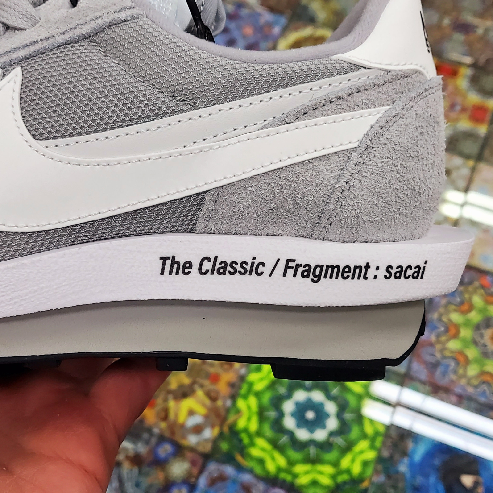 Nike x Sacai x Fragment LDWaffle Light Smoke Grey 착용 스타일 - 4