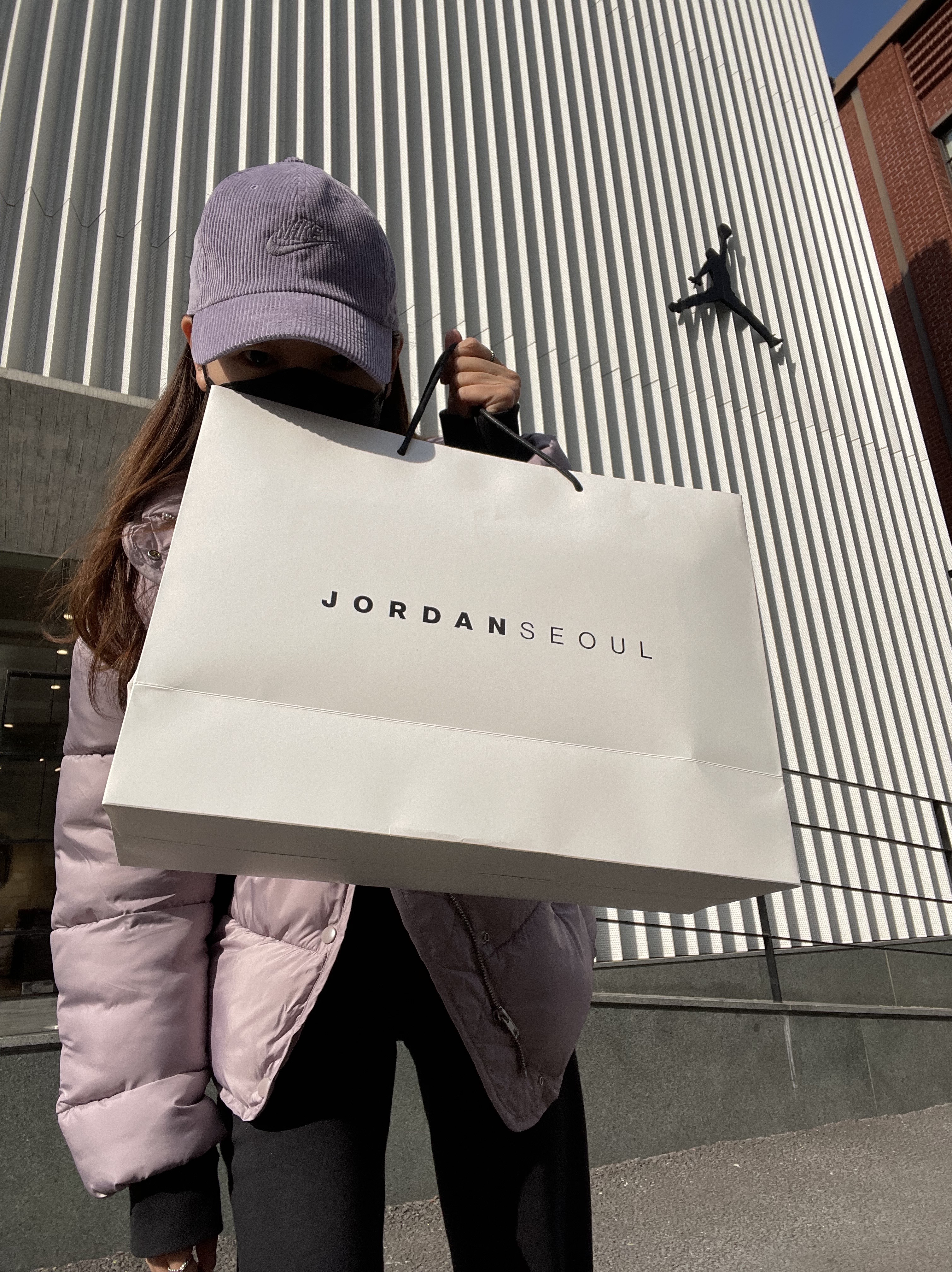 Jordan 1 Mid College Grey, Nike Heritage 86 Corduroy Cap Lavender 착용 스타일 - 4