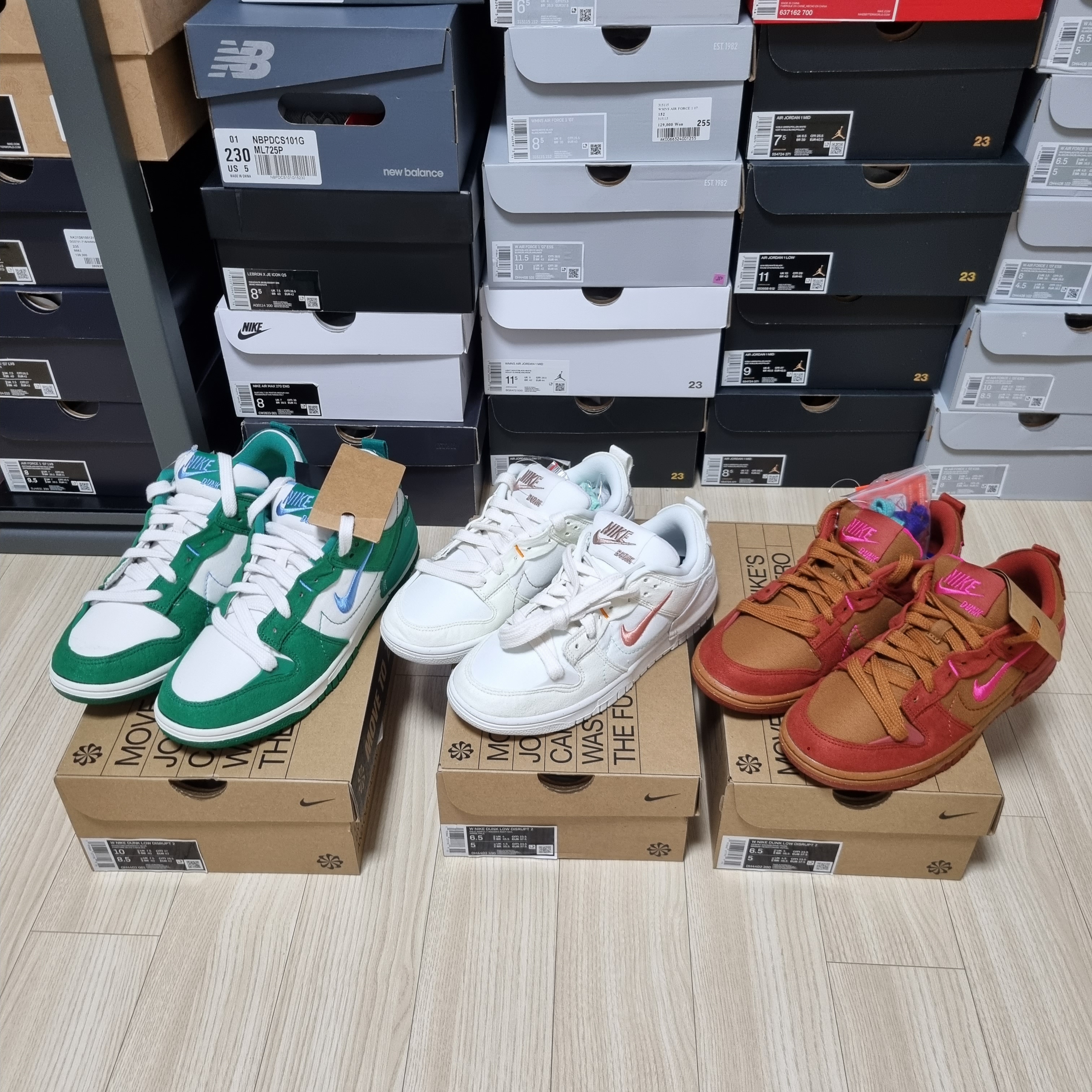 (W) Nike Dunk Low Disrupt 2 Phantom University Blue, (W) Nike Dunk Low Disrupt 2 Pale Ivory Sail 착용 스타일 - 1