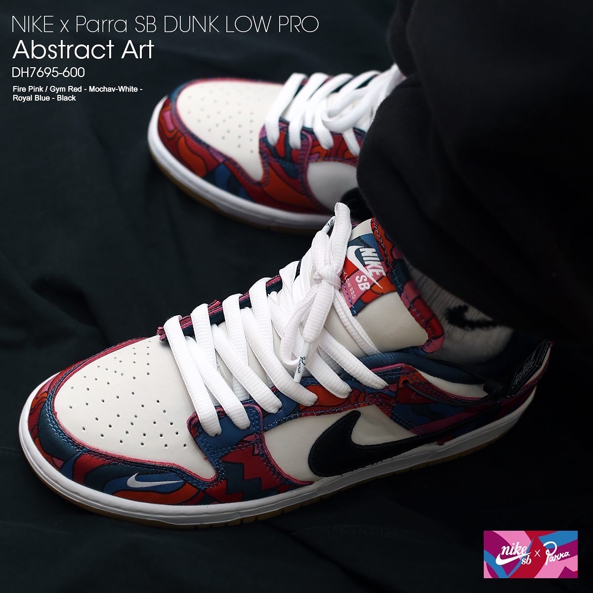 Nike x Parra SB Dunk Low Pro Abstract Art 착용 스타일 - 1