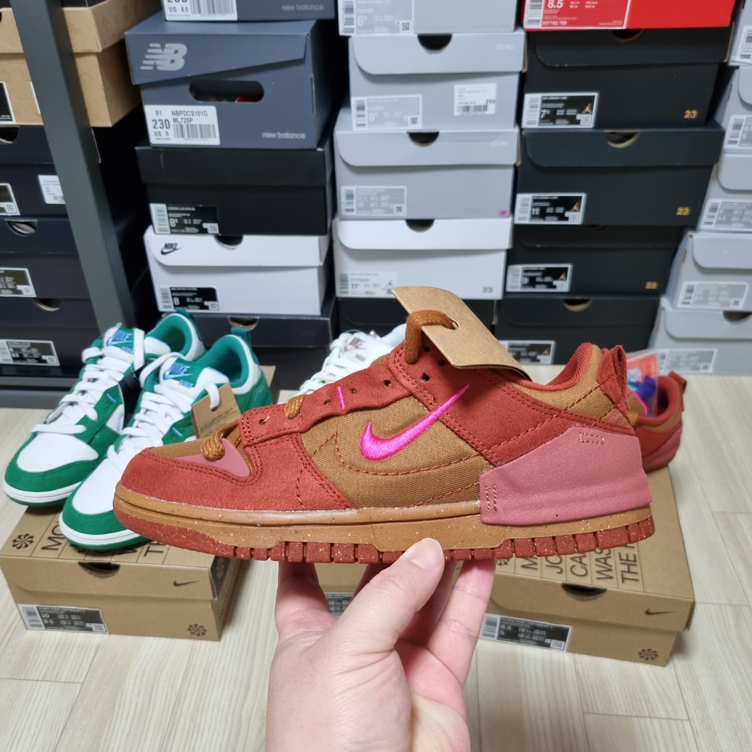 (W) Nike Dunk Low Disrupt 2 Phantom University Blue, (W) Nike Dunk Low Disrupt 2 Pale Ivory Sail 착용 스타일 - 5