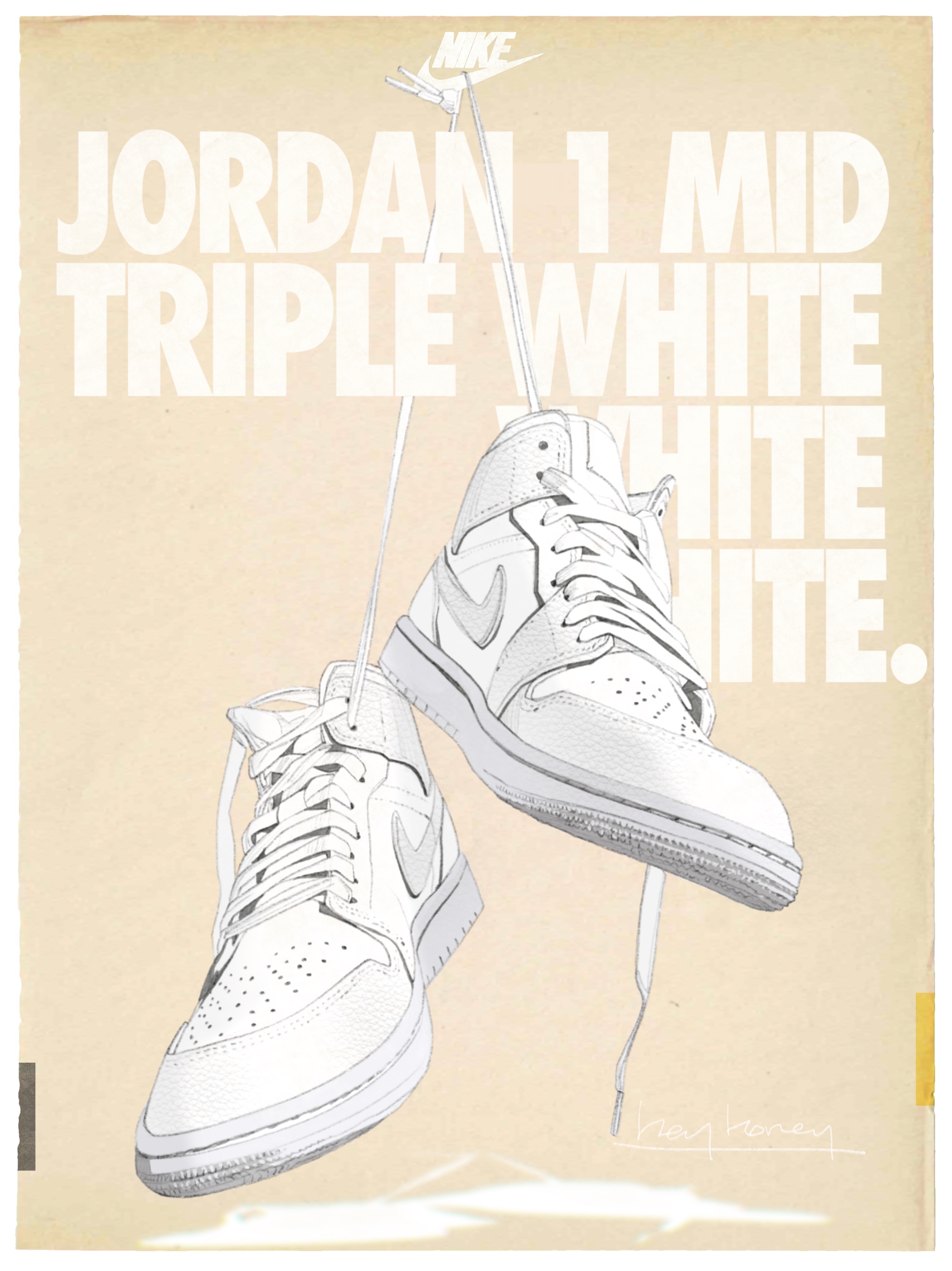 Jordan 1 Mid Triple White 착용 스타일 - 1