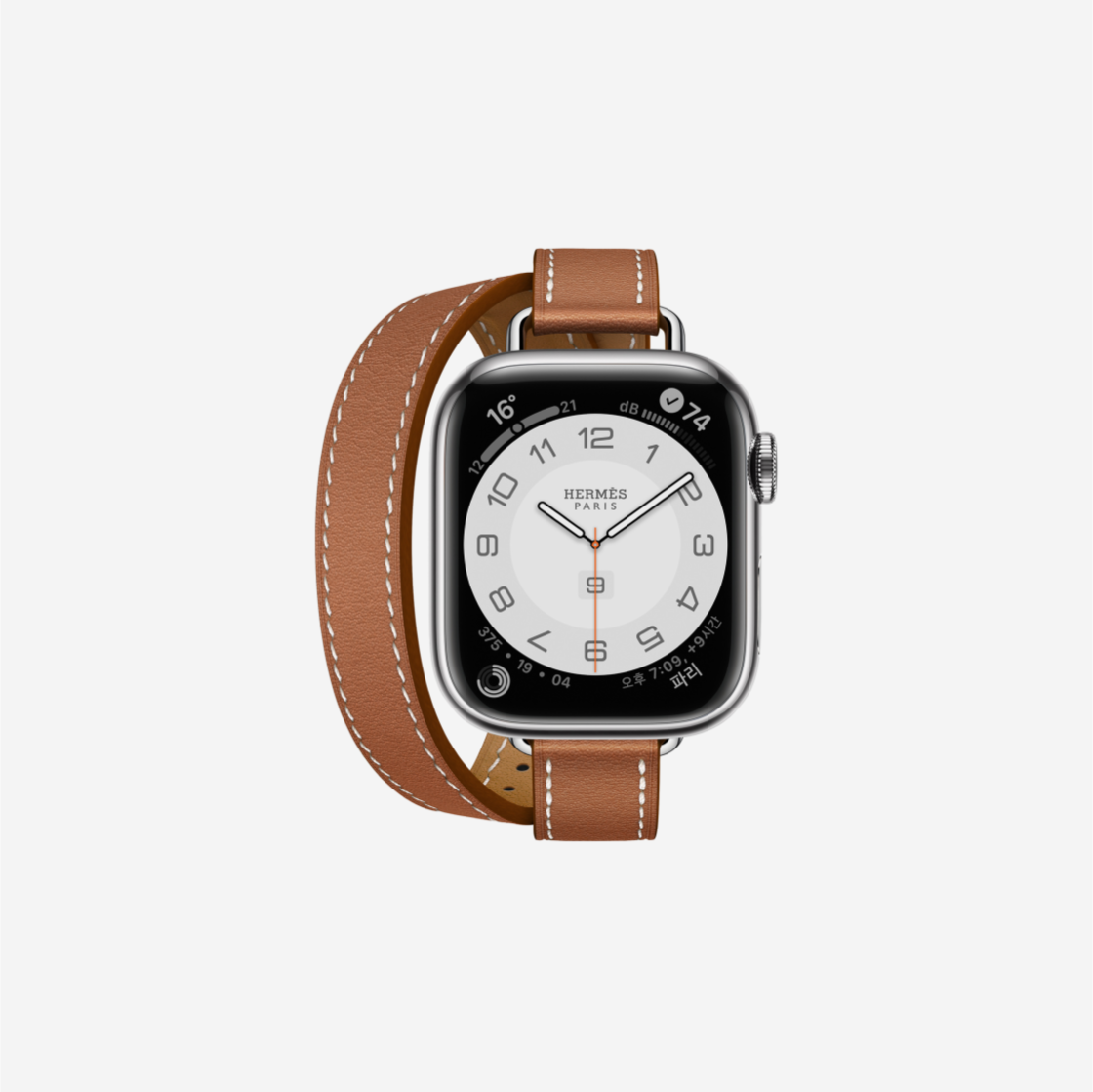 Apple Watch Hermes Series 7 41mm Silver Stainless Steel Case with Attelage Double Tour Gold (Korean Ver.) 상세 이미지 2