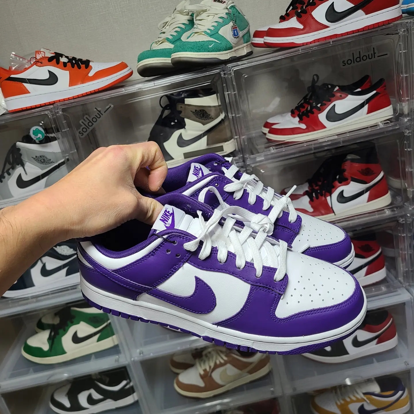 Nike Dunk Low Retro Championship Court Purple 착용 스타일 - 2