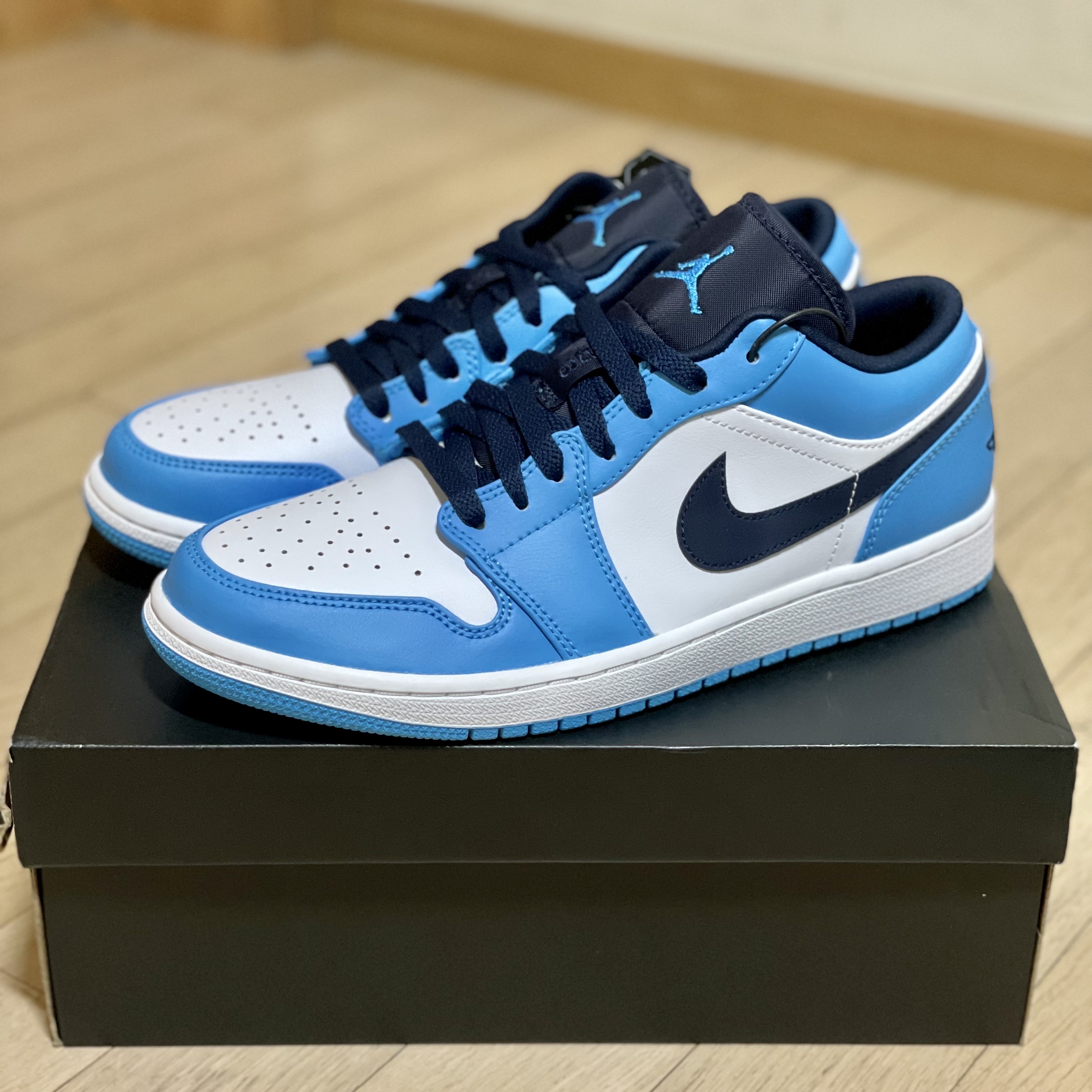 Jordan 1 Low Dark Powder Blue, (GS) Jordan 1 Low Dark Powder Blue 착용 스타일 - 2