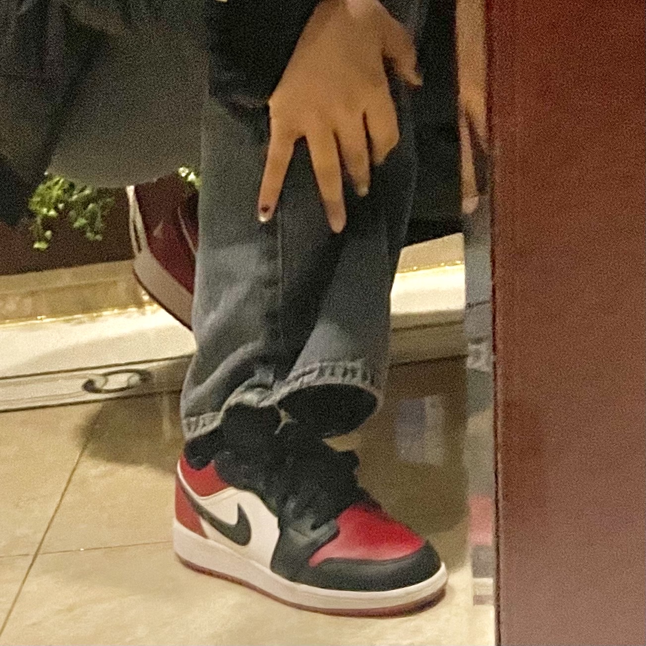 (GS) Jordan 1 Low Bred Toe 착용 스타일 - 2