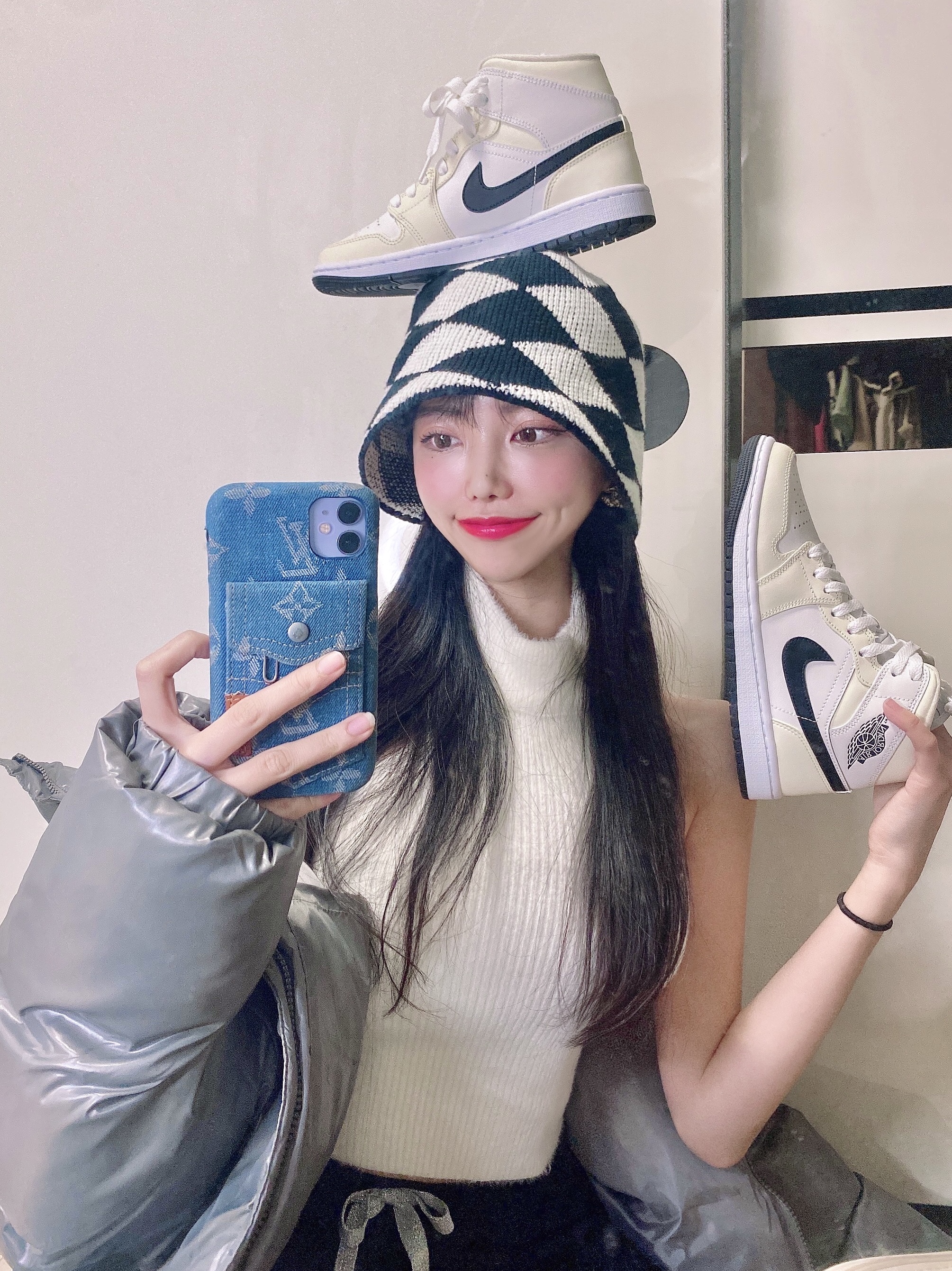 (W) Jordan 1 Mid Coconut Milk 착용 스타일
