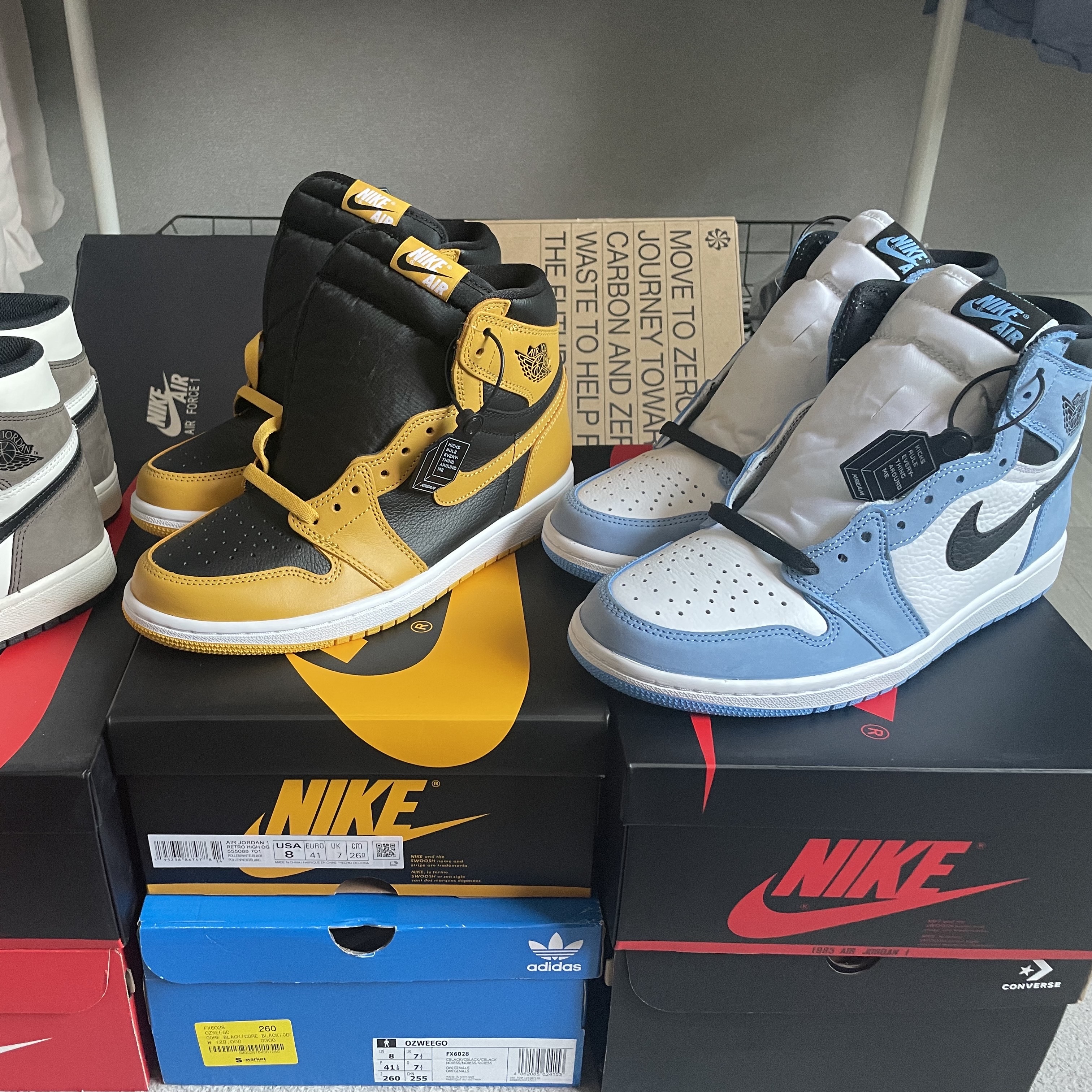 Jordan 1 Retro High OG Black Mocha, Jordan 1 Retro High OG Pollen 착용 스타일