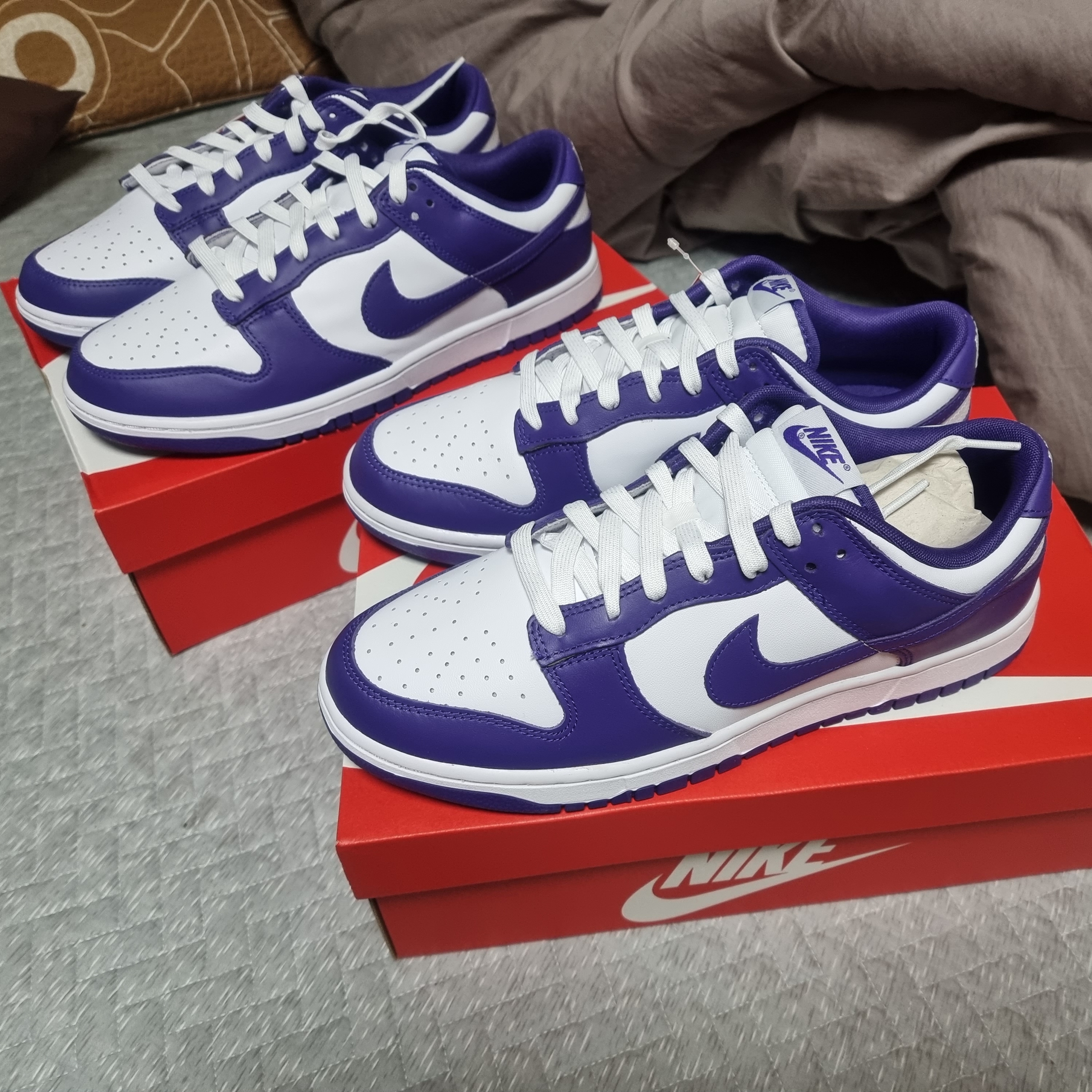 Nike Dunk Low Retro Championship Court Purple 착용 스타일
