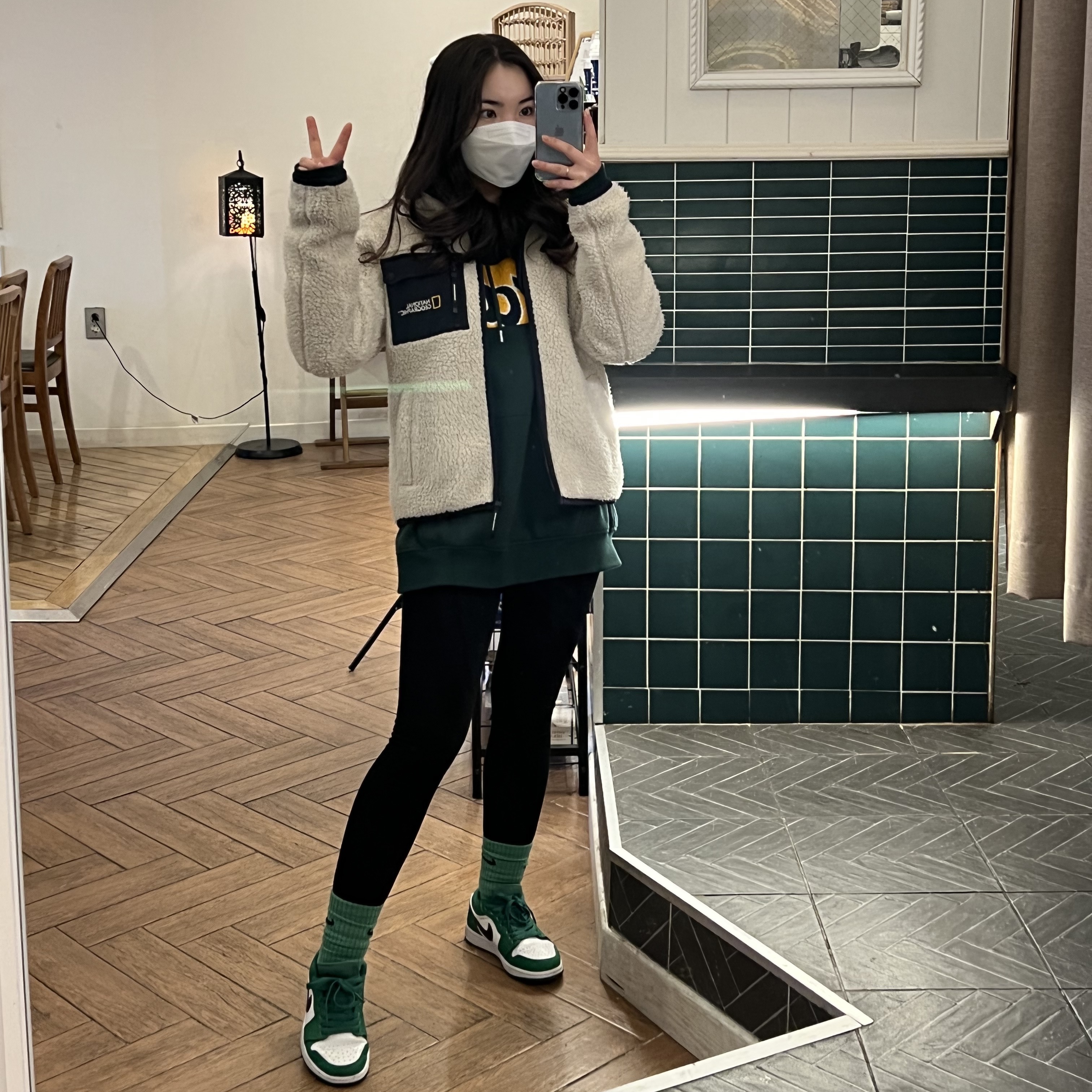 (GS) Jordan 1 Low Pine Green 착용 스타일 - 1