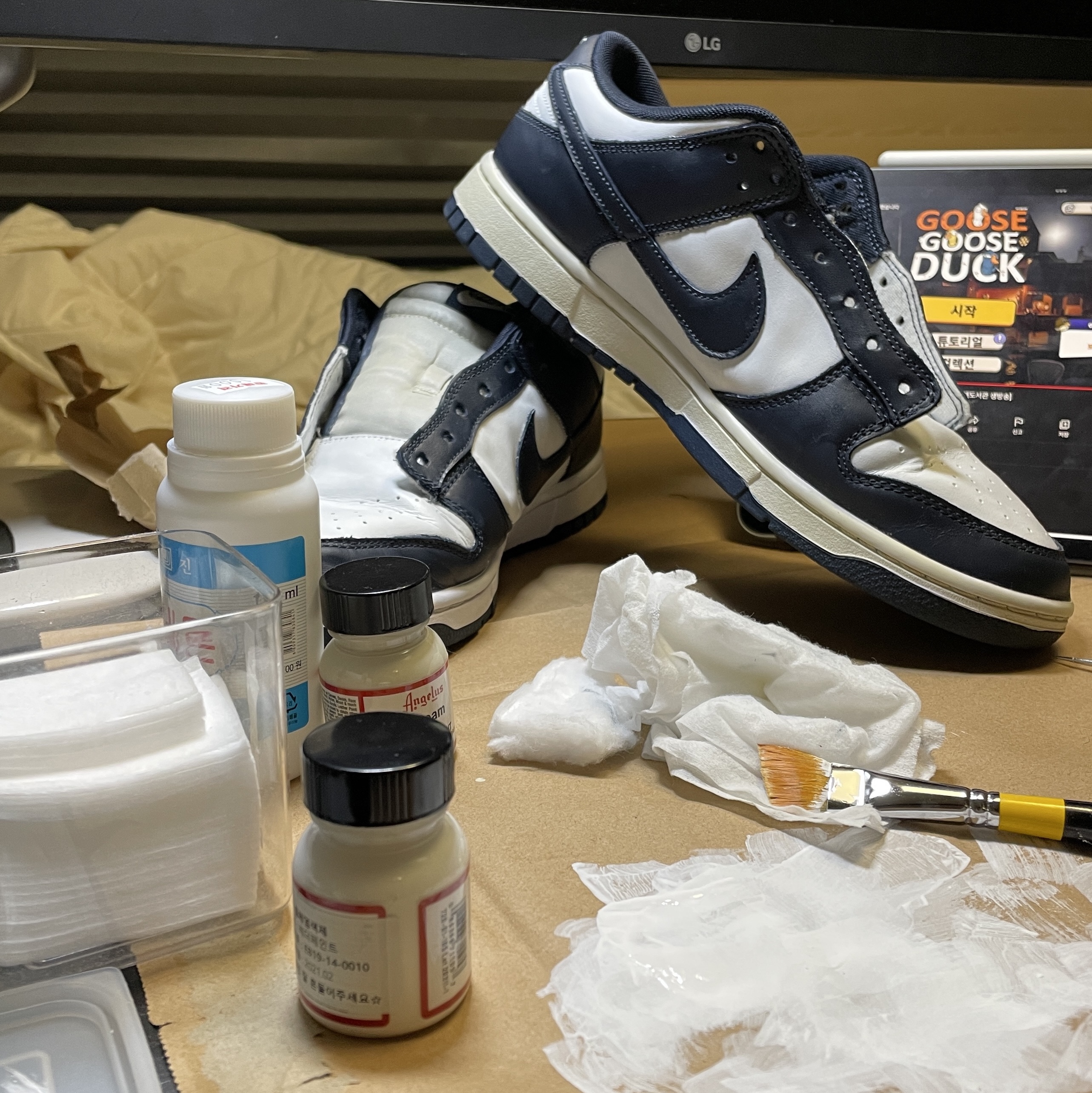 Nike Dunk Low Retro Championship Grey, (W) Nike Dunk Low Vintage Midnight Navy 착용 스타일