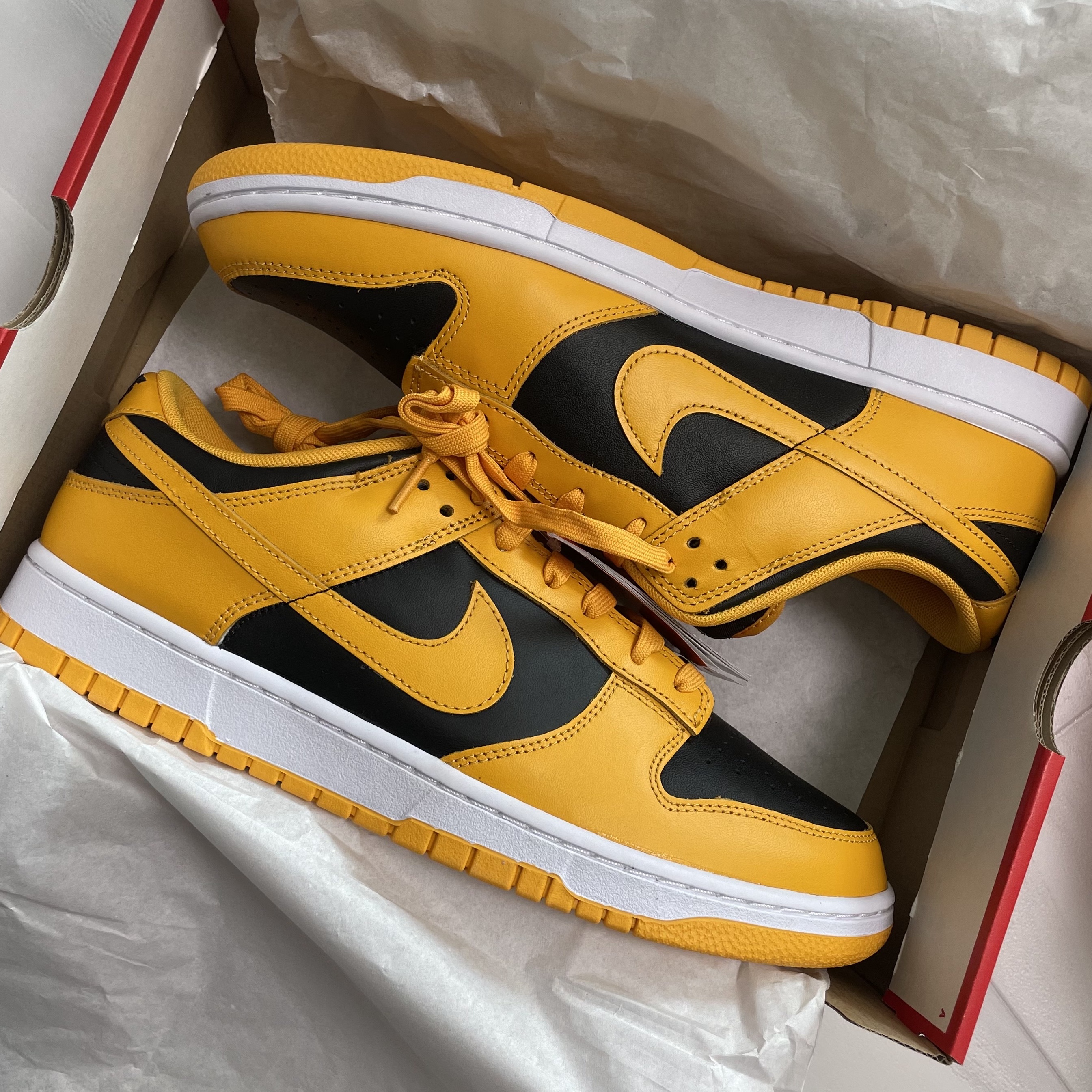 Nike Dunk Low Retro Championship Goldenrod 착용 스타일