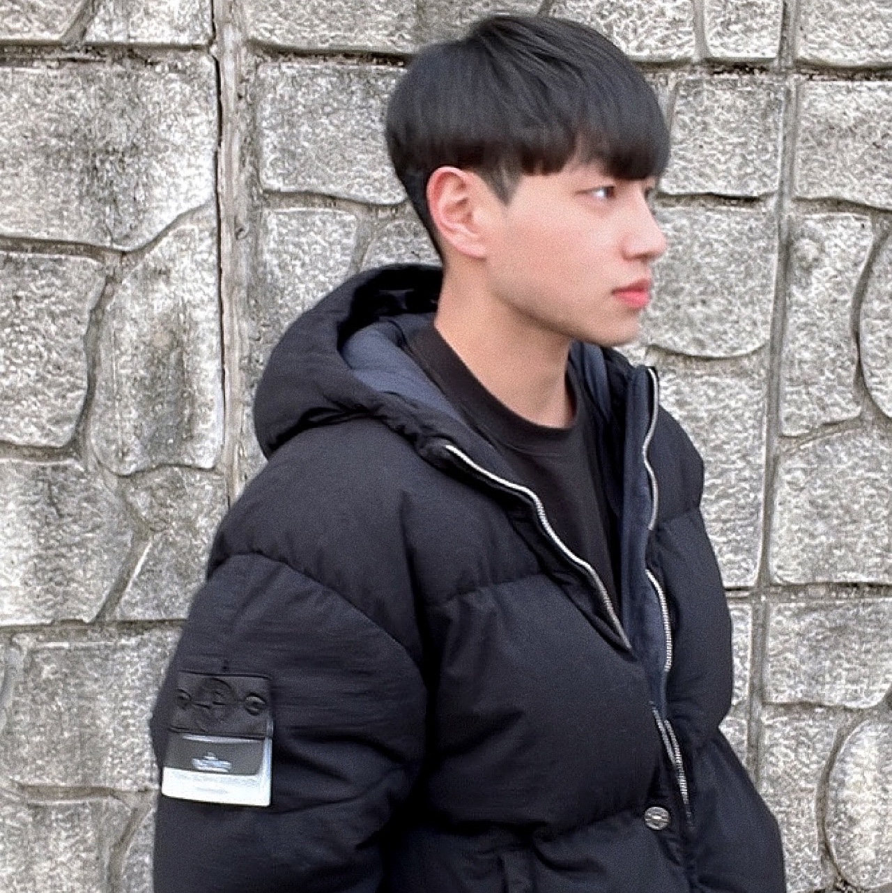 Stone Island Shadow Project 40103 High Density R-Nylon Jersey Garment Dyed Hooded Down Jacket Black - 21FW 착용 스타일