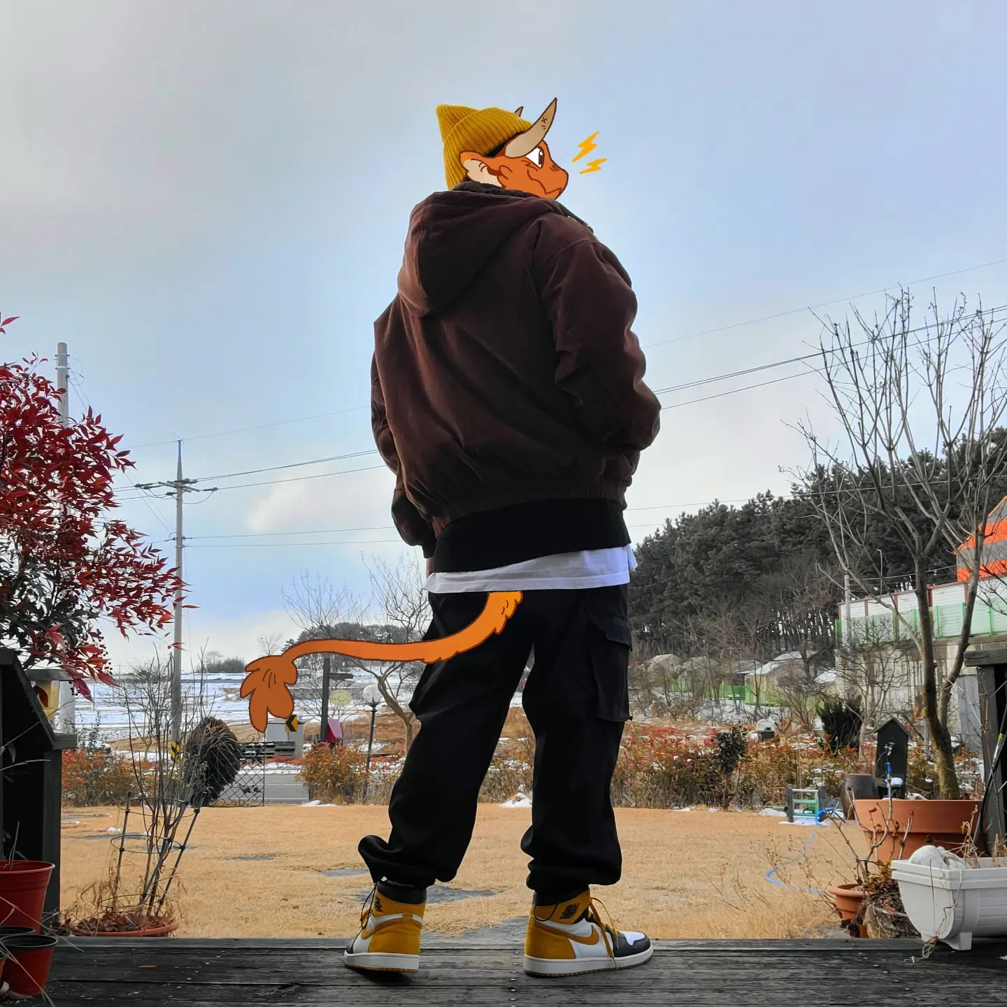 Jordan 1 Retro High Yellow Ochre 착용 스타일 - 1