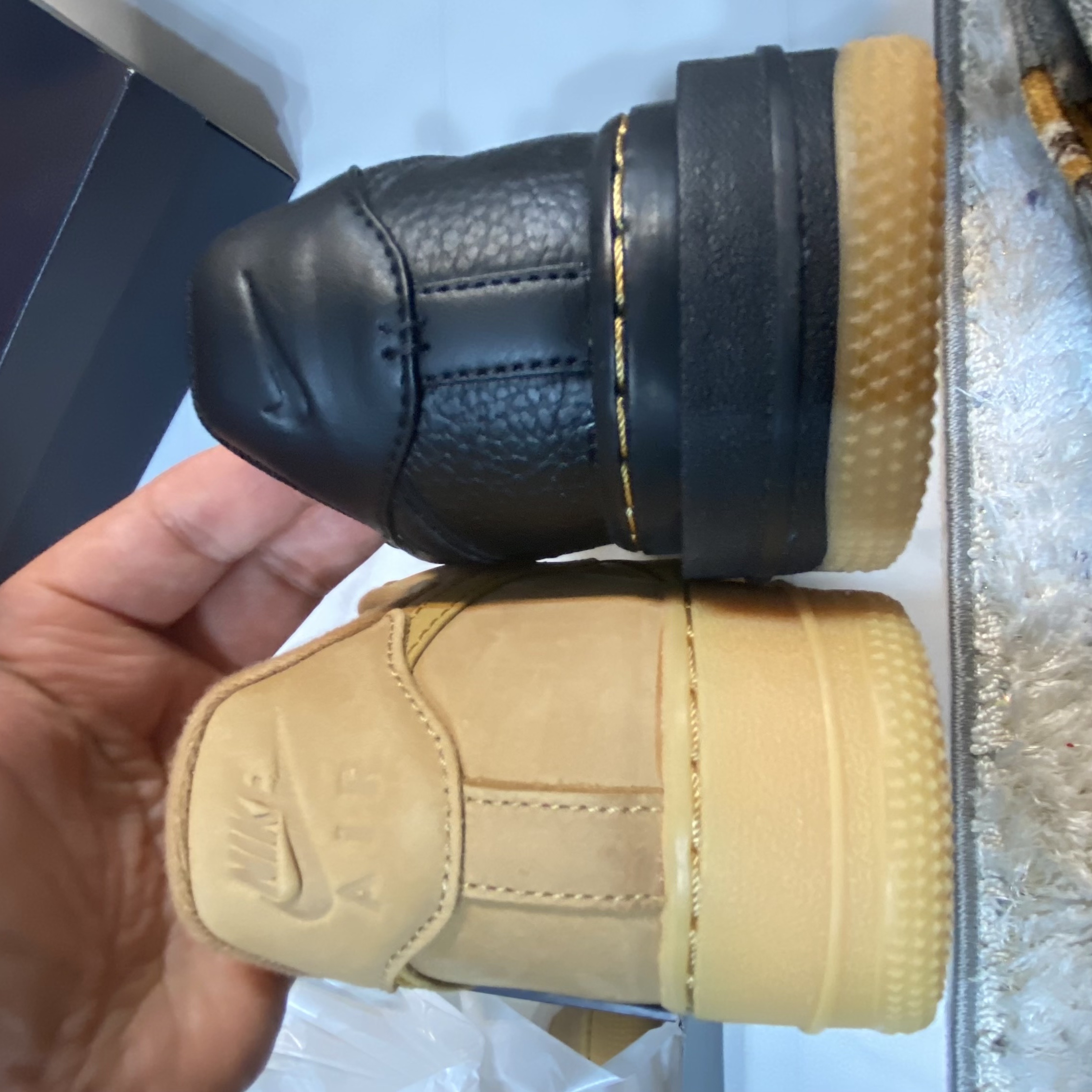 Nike Air Force 1 '07 WB Flax, Nike Air Force 1 Luxe Black 착용 스타일 - 2