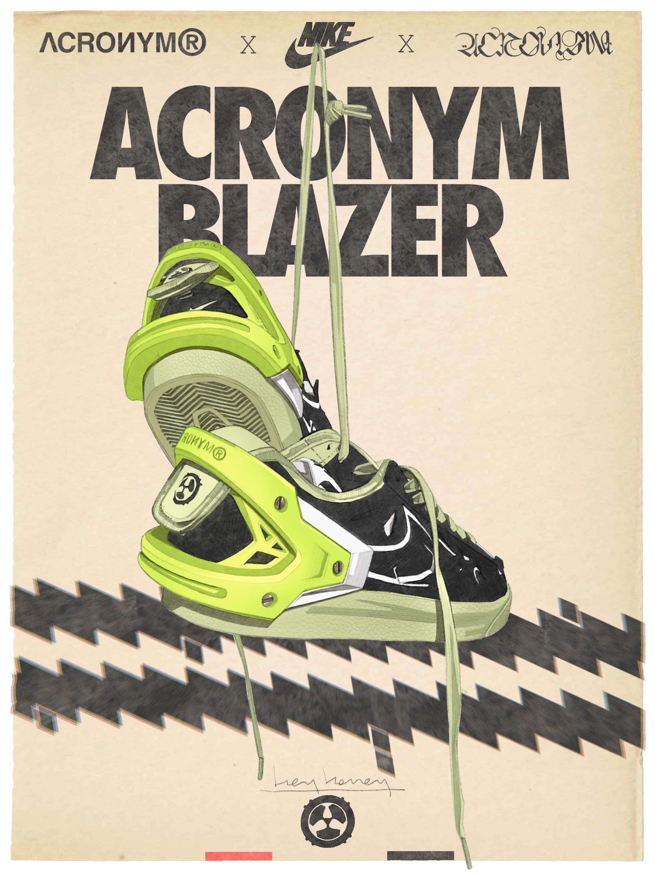 Nike x Acronym Blazer Low Black 착용 스타일 - 1