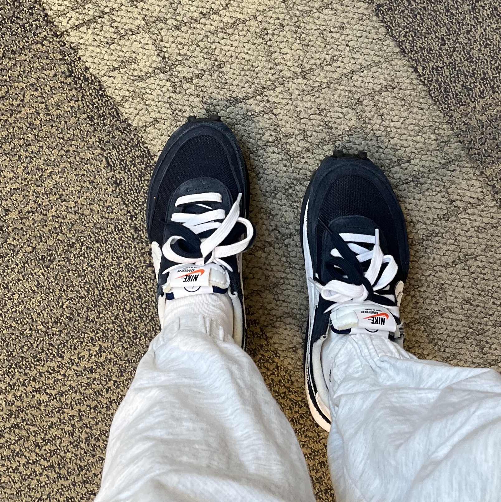 Nike x Sacai x Fragment LDWaffle Blackened Blue 착용 스타일 - 2