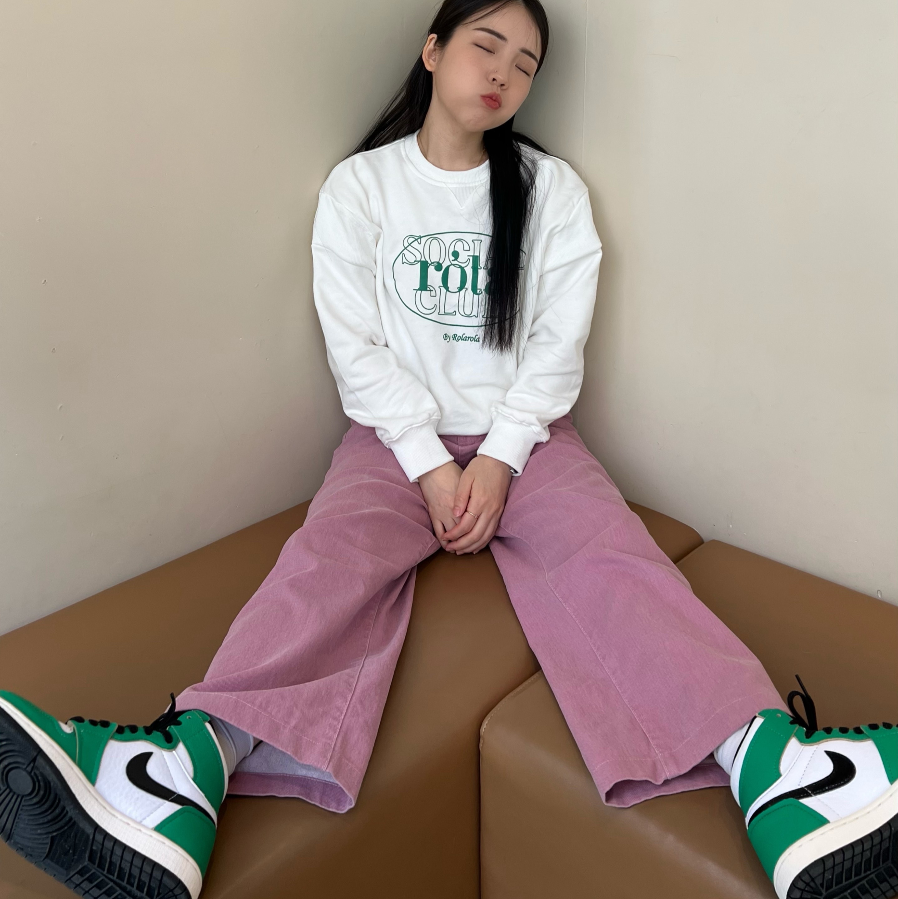 (W) Jordan 1 Retro High OG Lucky Green 착용 스타일 - 2