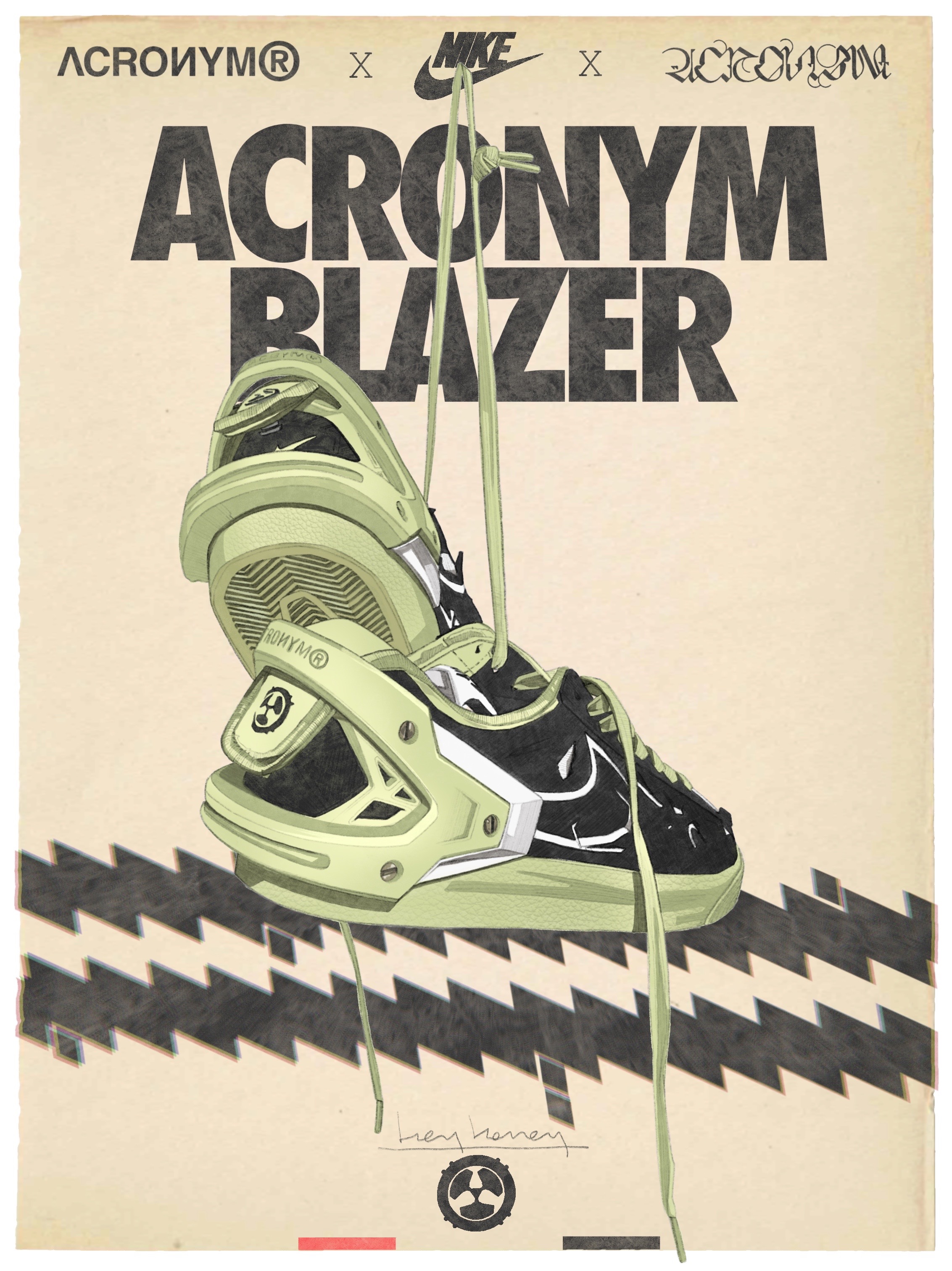 Nike x Acronym Blazer Low Black 착용 스타일 - 2