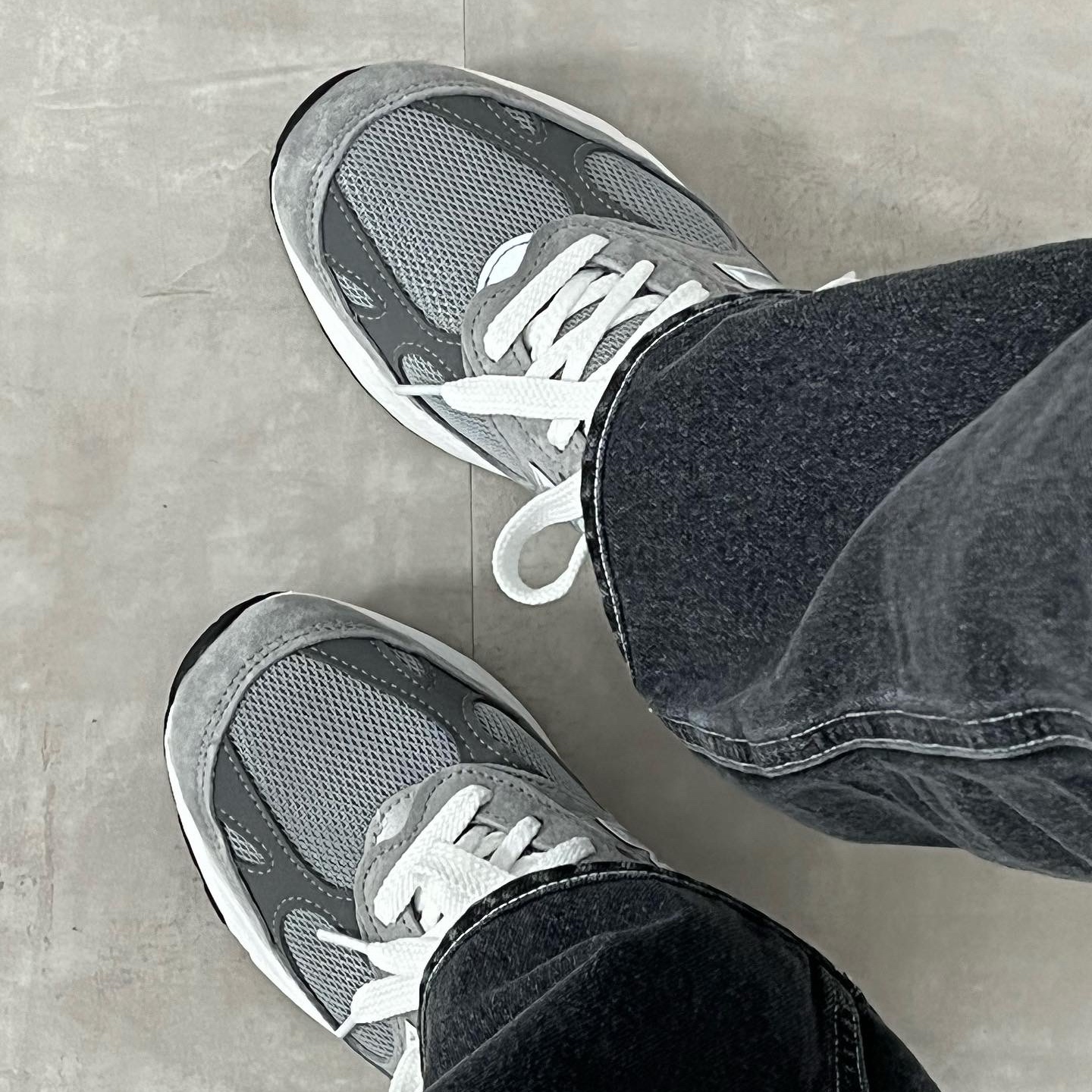 New Balance 993 Made in USA Grey - D Standard 착용 스타일 - 2