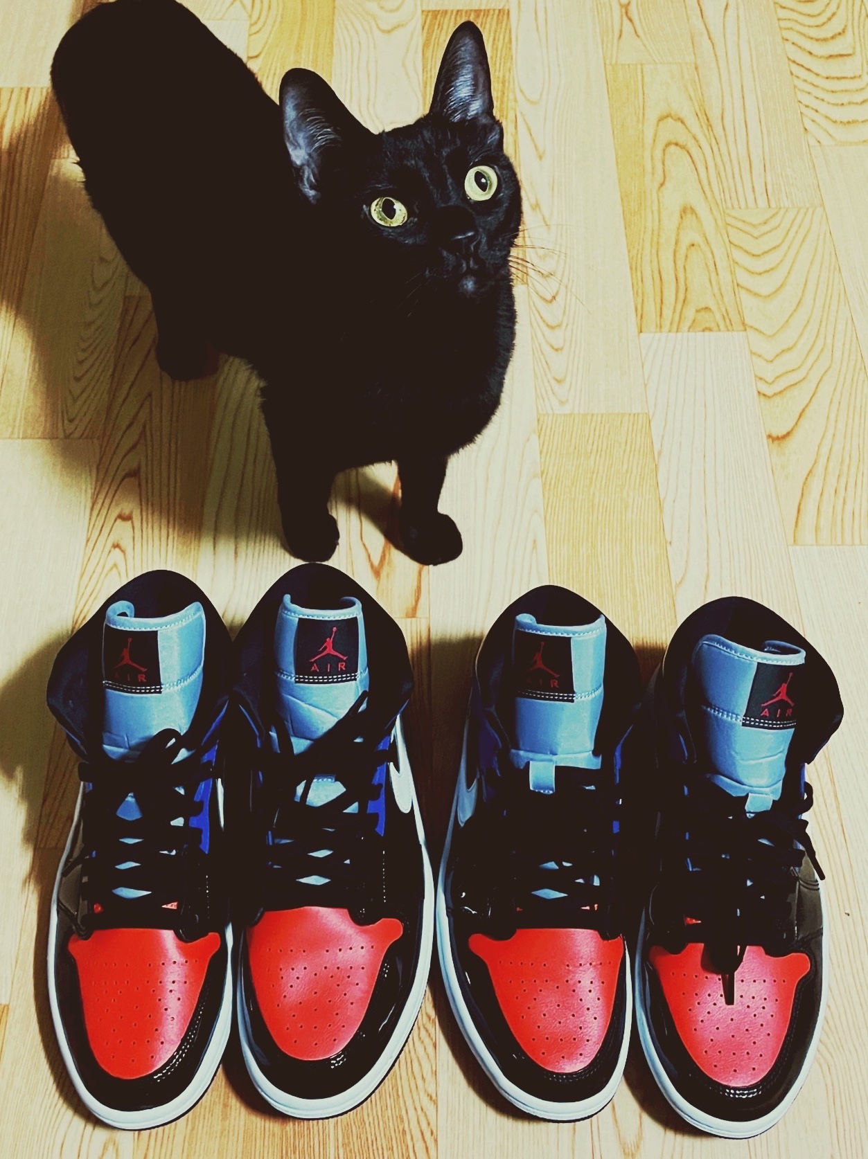 (W) Jordan 1 Mid SE Patent Blend 착용 스타일