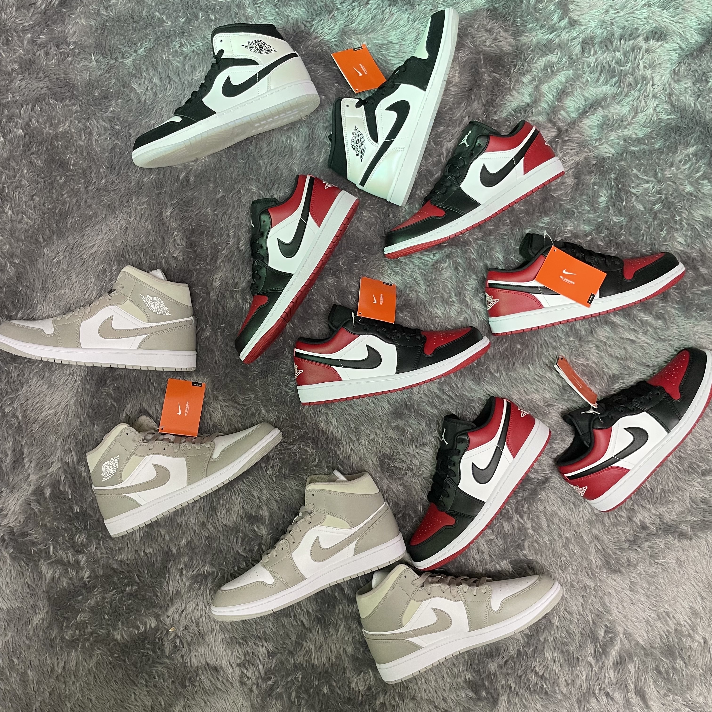 Jordan 1 Mid SE Diamond, Jordan 1 Low Bred Toe 착용 스타일