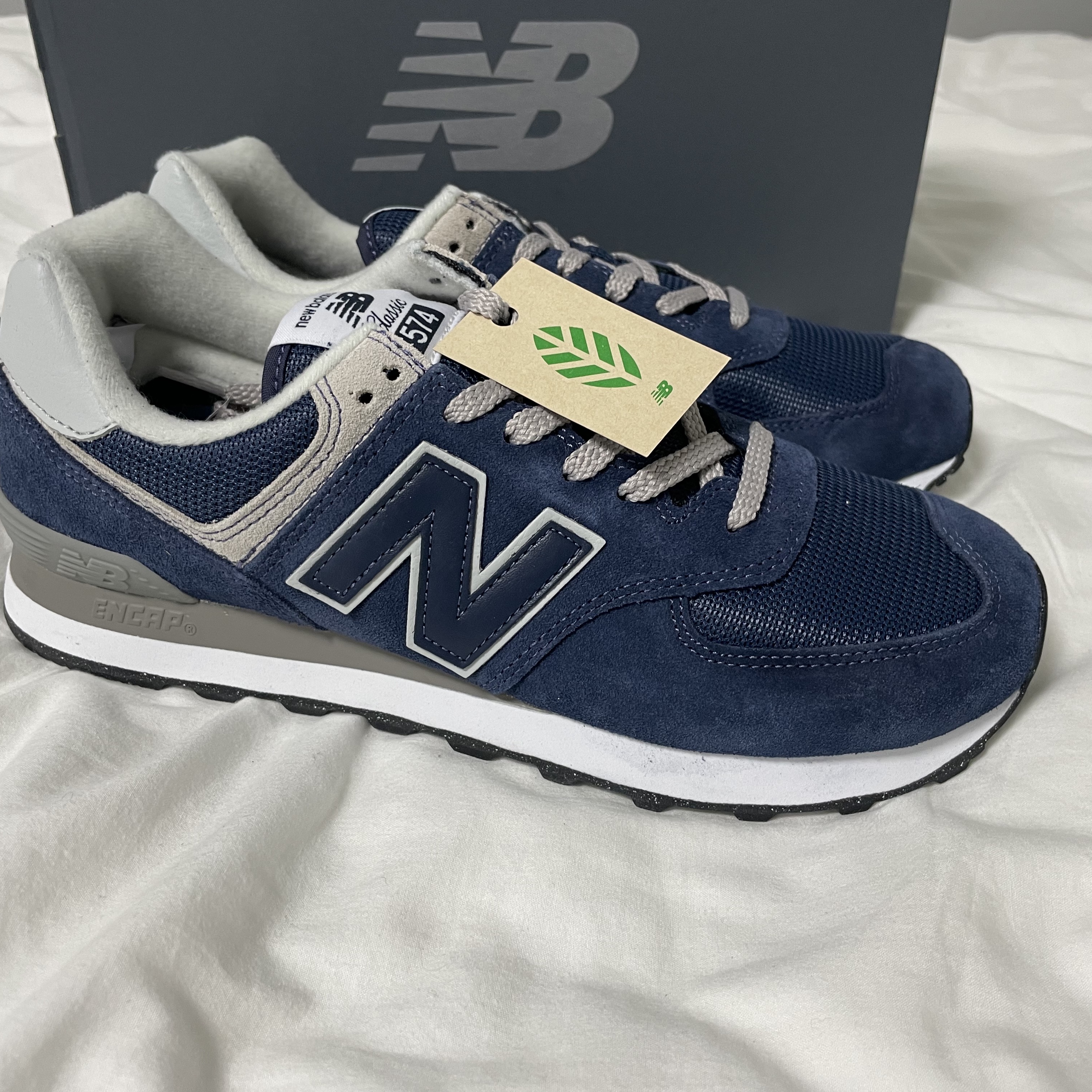 New Balance 574 Navy - D Standard, New Balance 574 Navy - D Standard 착용 스타일 - 1