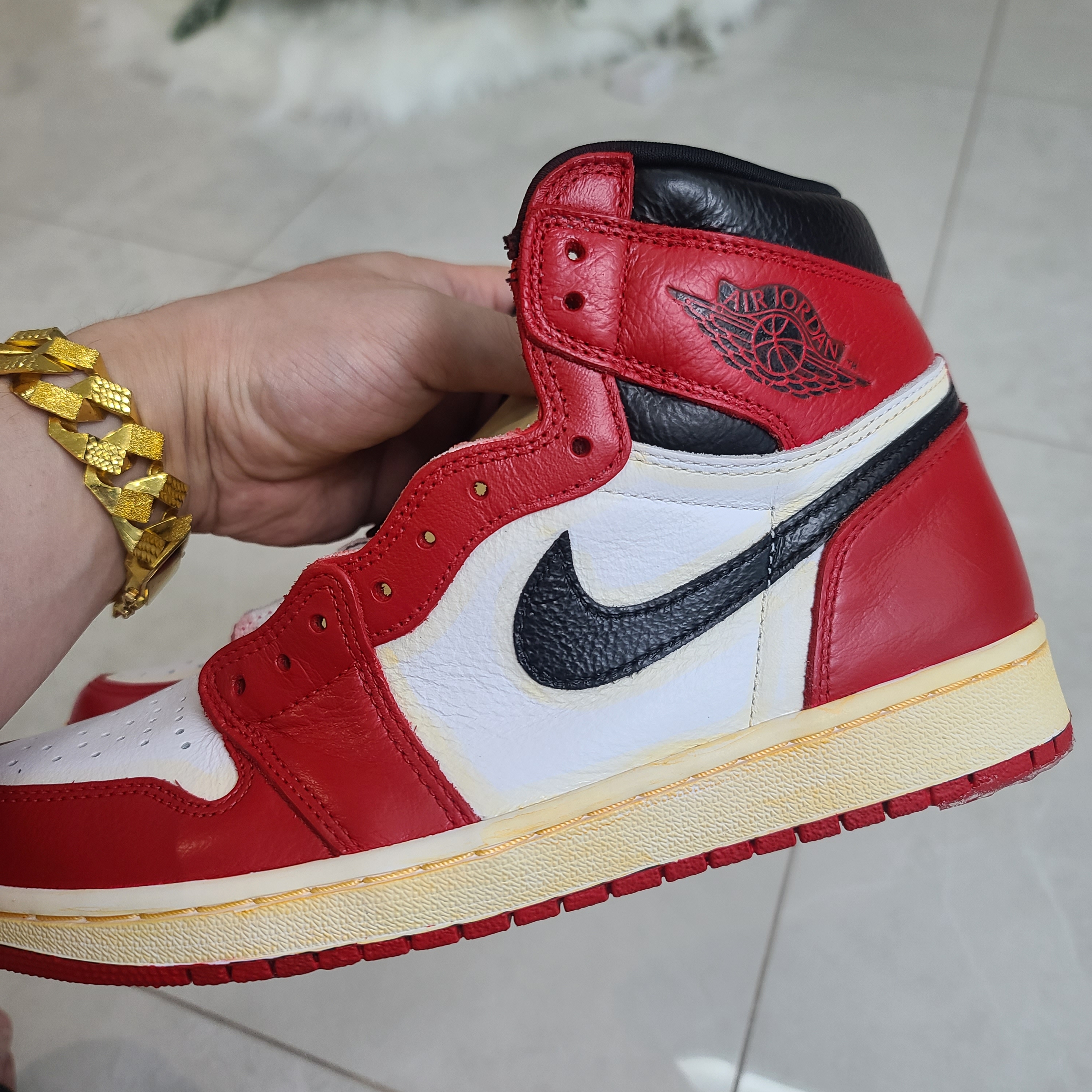 Jordan 1 Retro High OG Light Fusion Red 착용 스타일 - 4