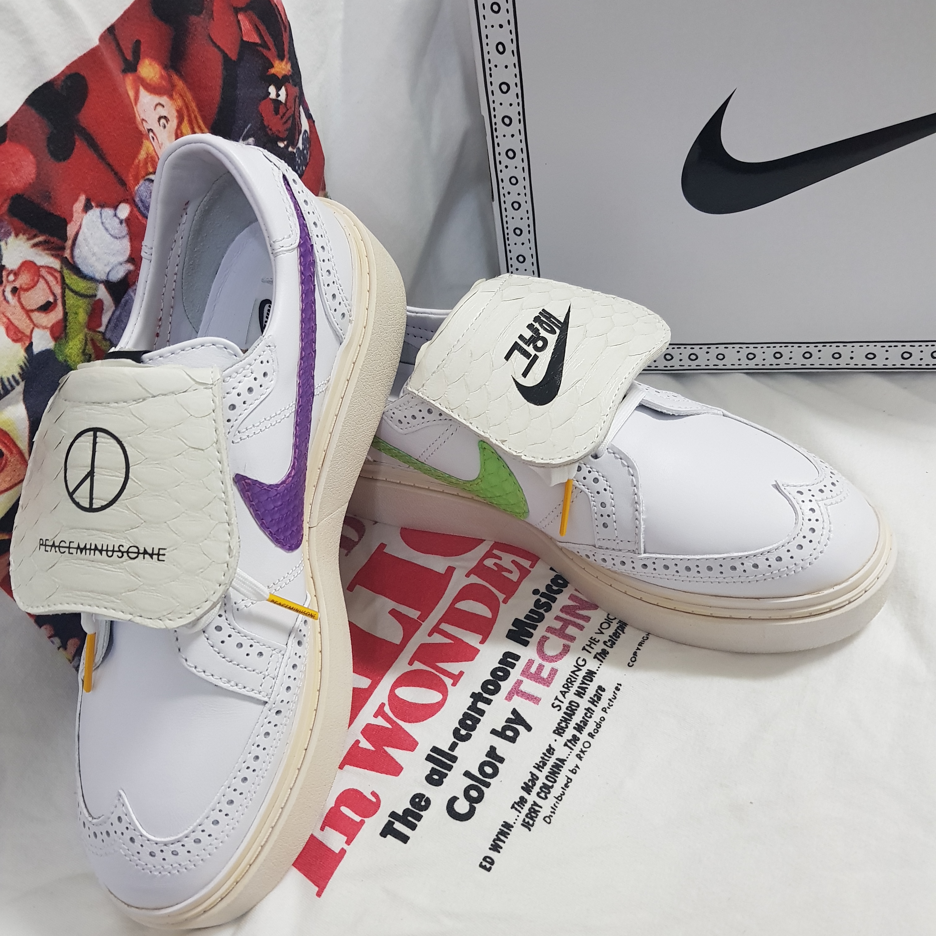 Nike x Peaceminusone Kwondo1 White 착용 스타일 - 2