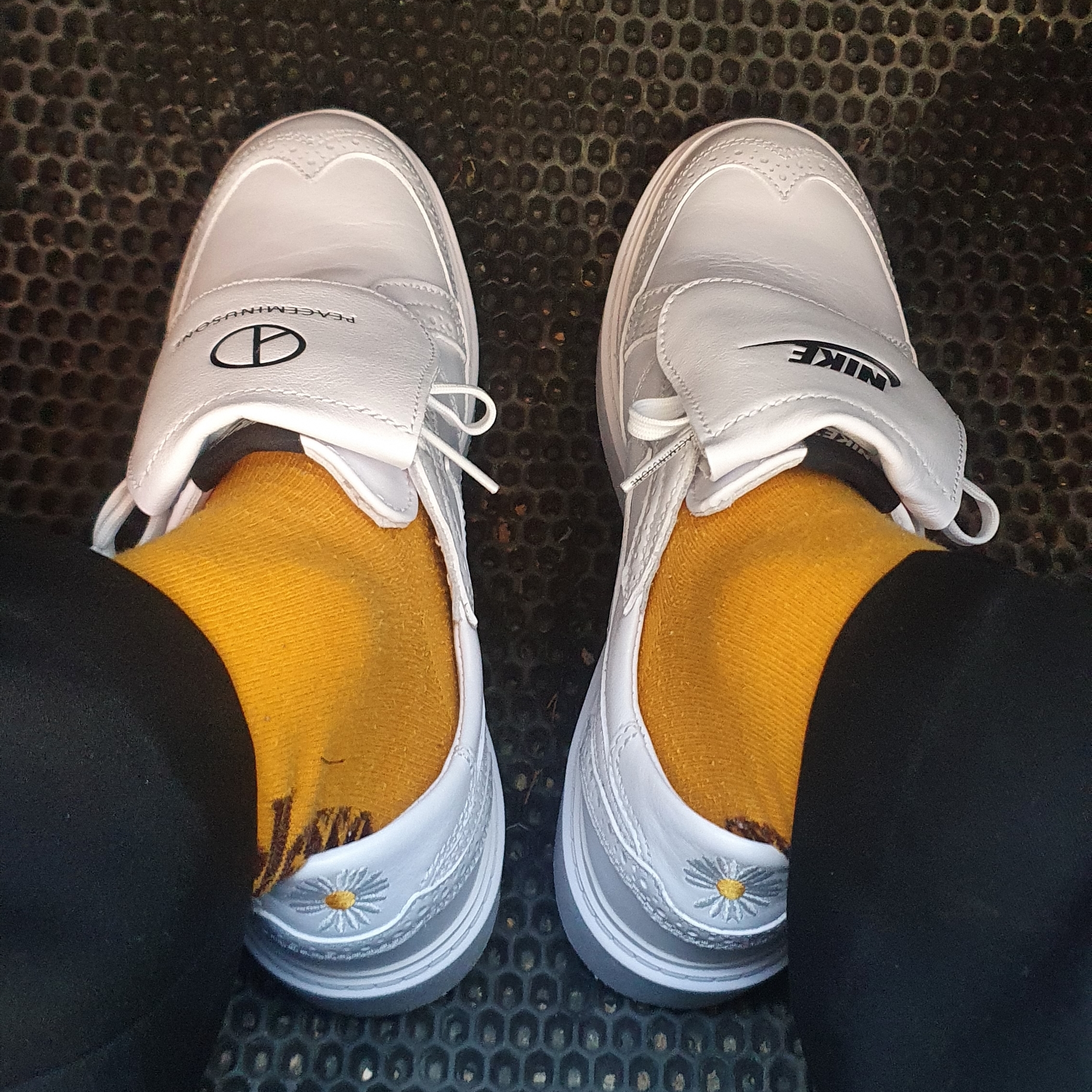 Nike x Peaceminusone Kwondo1 White 착용 스타일