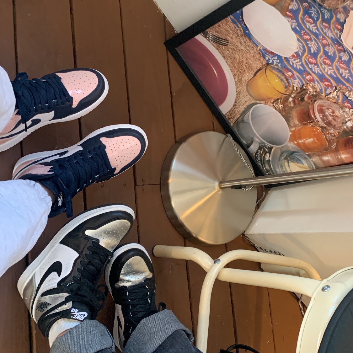 (W) Jordan 1 Retro High OG Atmosphere, (W) Jordan 1 Retro High OG Silver Toe 착용 스타일