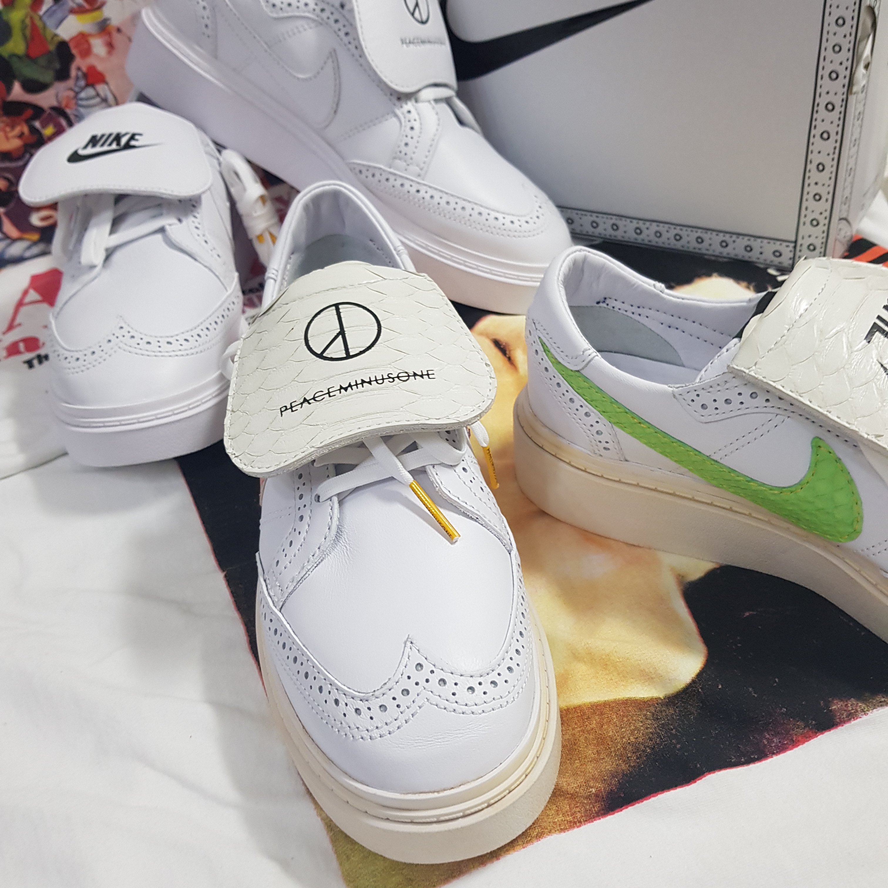 Nike x Peaceminusone Kwondo1 White 착용 스타일 - 3