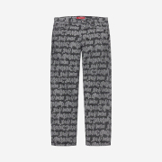 Supreme Fat Tip Jacquard Regular Jean Black - 22SS