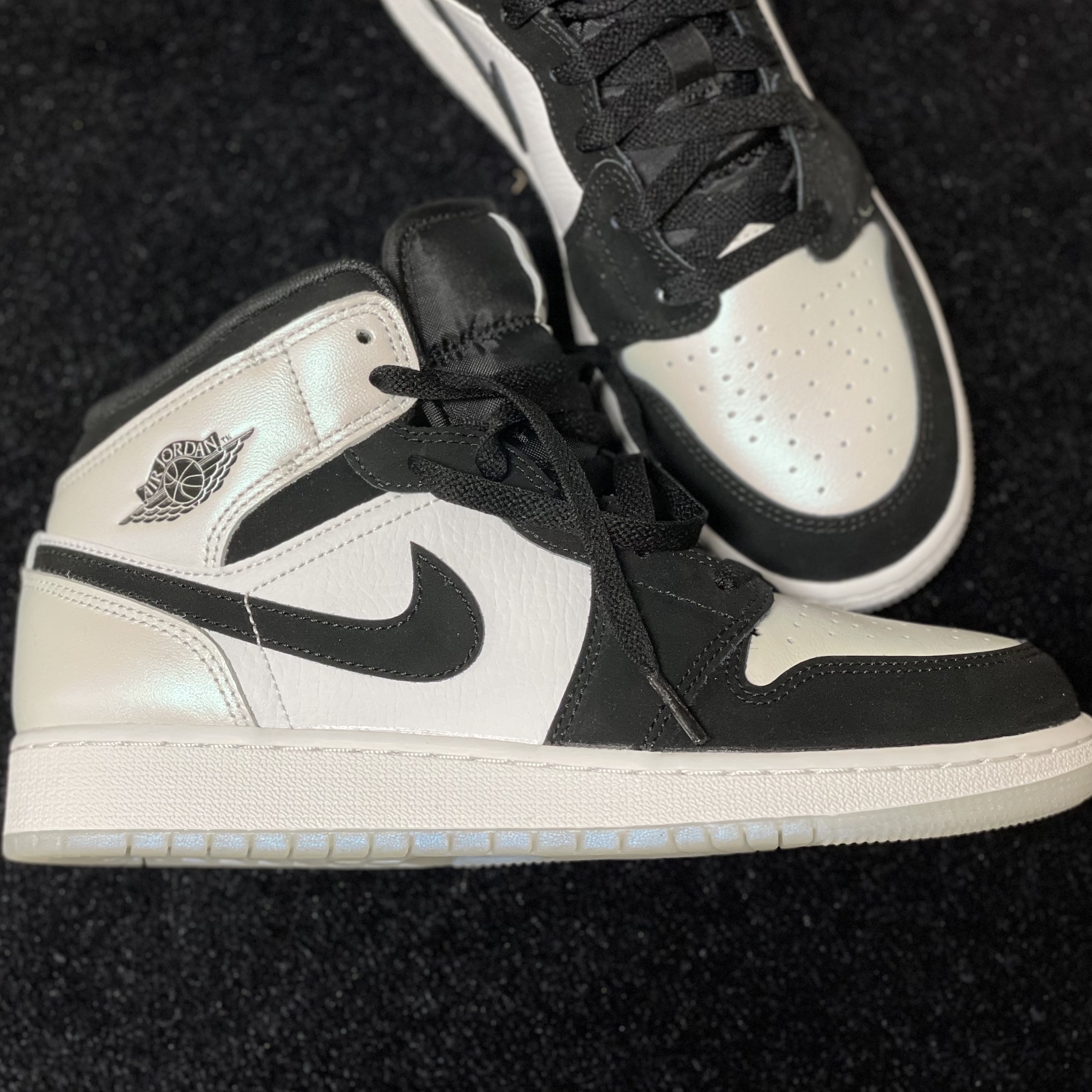 Jordan 1 Mid SE Diamond, (GS) Jordan 1 Mid SE Diamond 착용 스타일