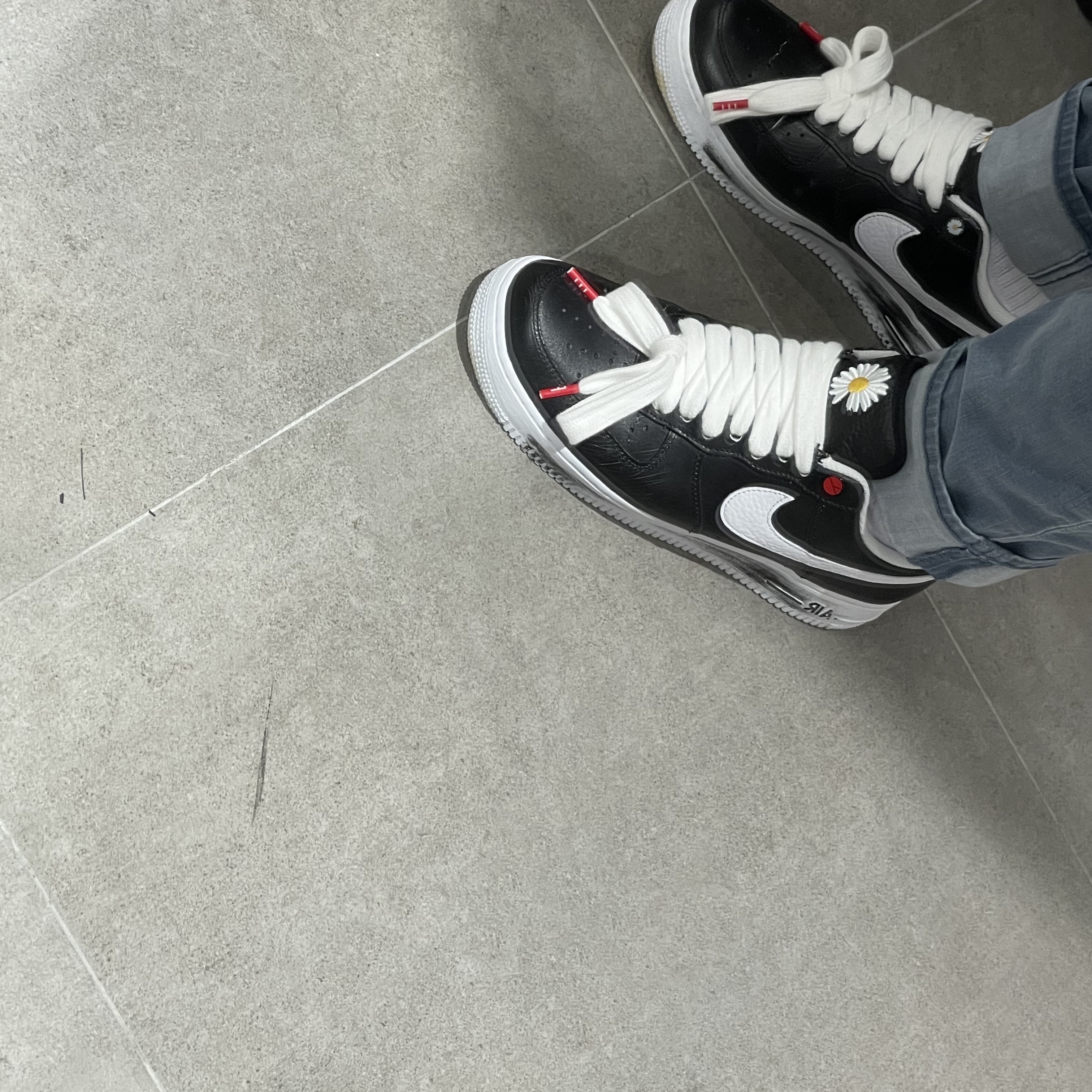 Nike x NBA Air Force 1 '07 LV8 EMB White and Coast Field, Nike x Peaceminusone Kwondo1 White 착용 스타일 - 4