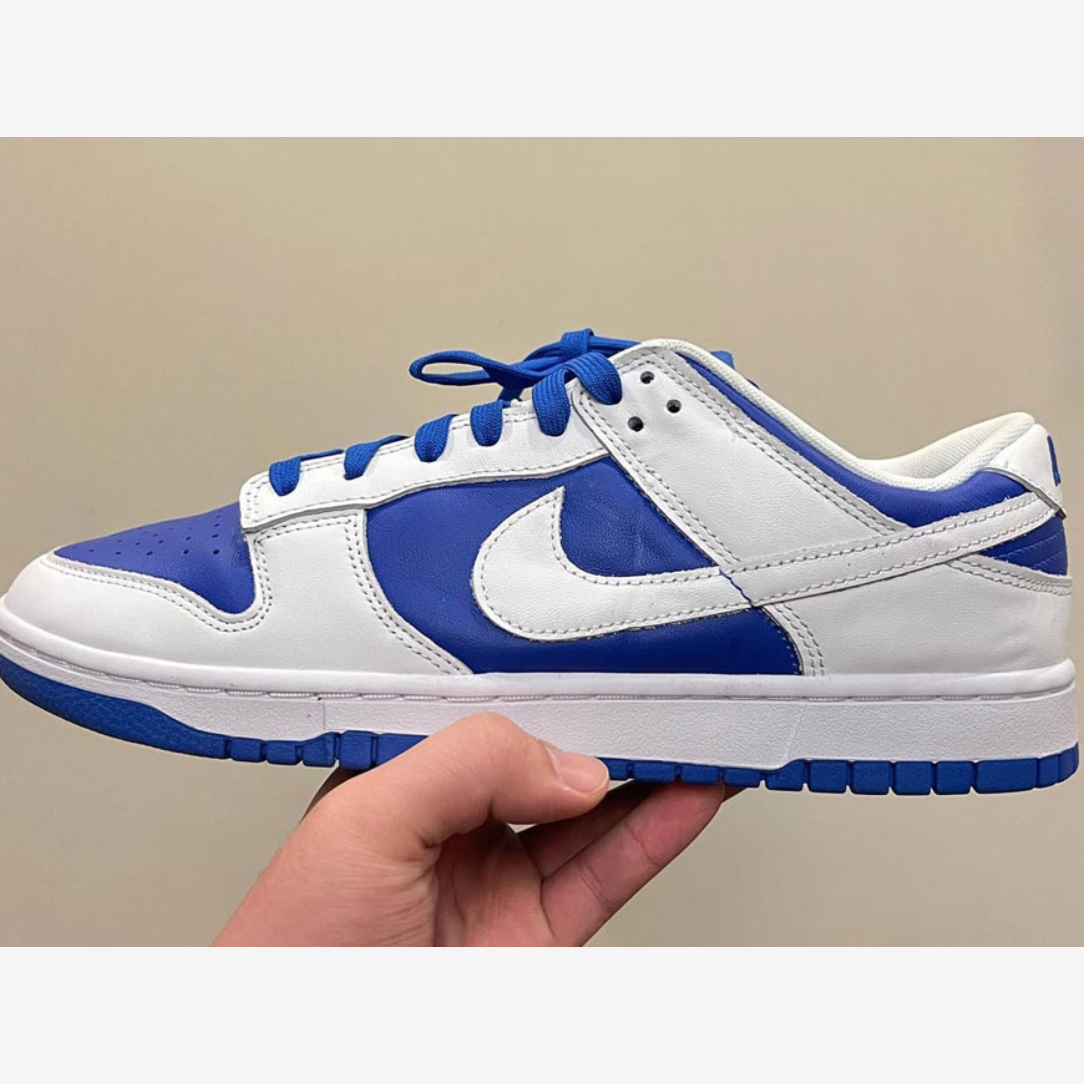 Nike Dunk Low Retro Racer Blue and White 착용 스타일 - 3